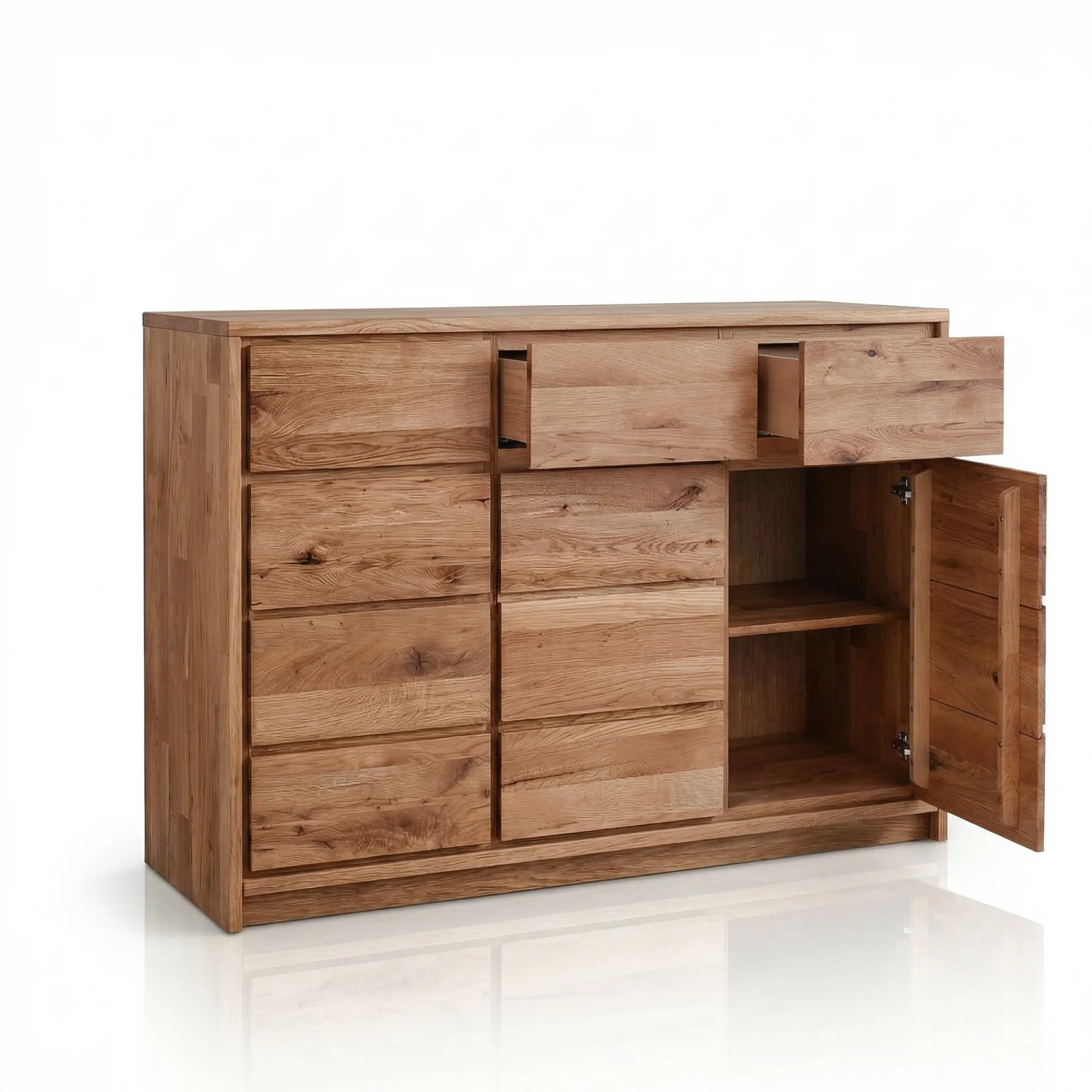 Buffet commode en bois massif de chêne Oregon 3.3 - NordicStory - Image 3