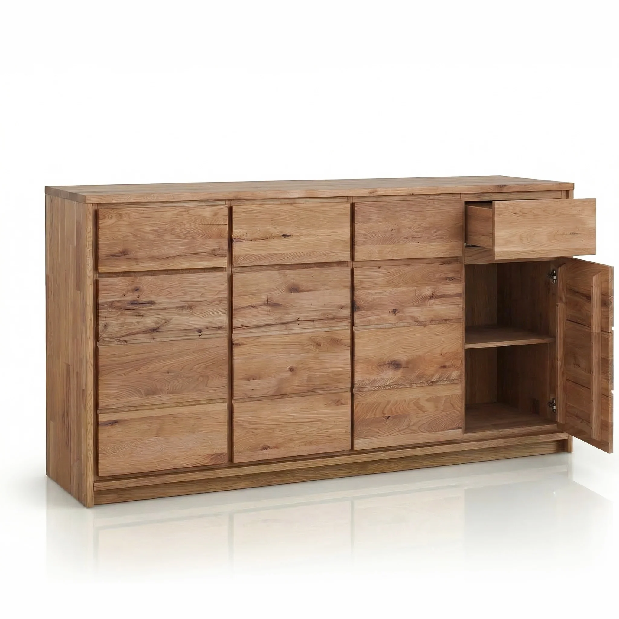 Buffet commode en bois massif de chêne Oregon 4.4 - NordicStory - Image 3