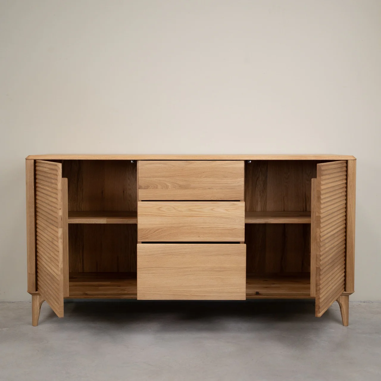 Buffet commode en bois massif de chêne Oxford 3.2.3 - NordicStory - Image 3