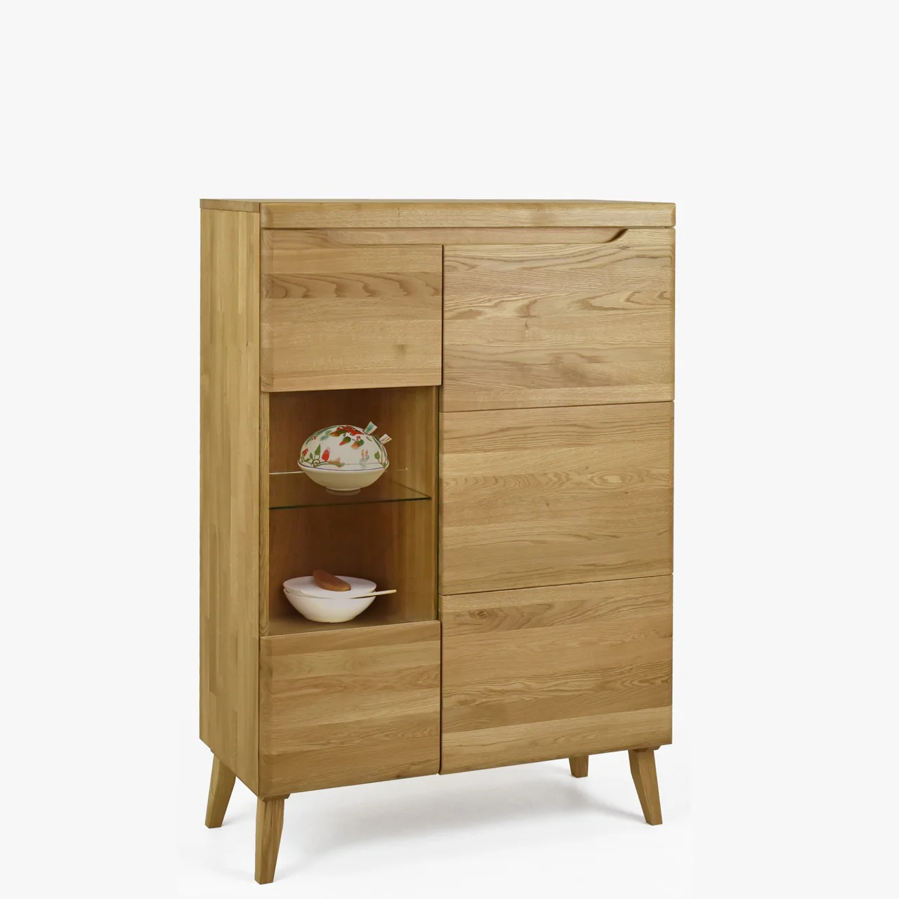 Buffet vitrine en bois massif de chêne Milan 3 - NordicStory - Image 5