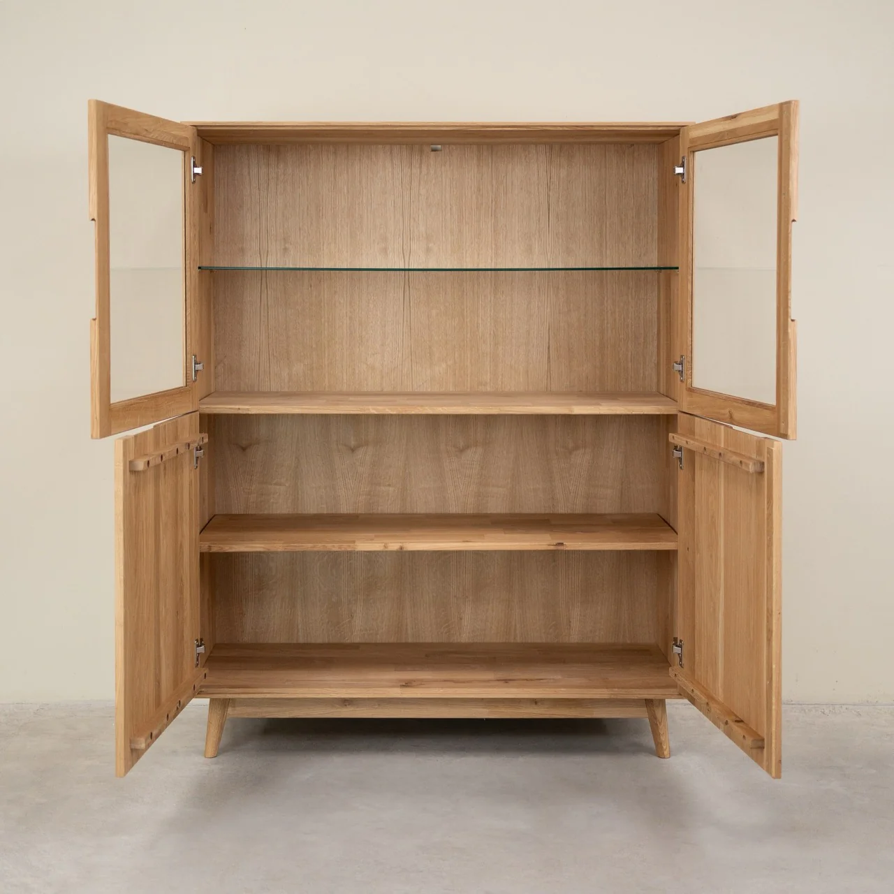 Buffet vitrine en bois massif de chêne Escandi Atelier 3 - NordicStory - Image 2