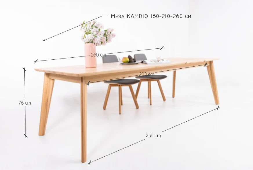 Table à manger extensible en bois massif avec 2 rallonges KAMBIO 2 - KARPIS - Image 9