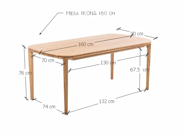 Table à manger fixe en bois massif IKONA - KARPIS - Image 3
