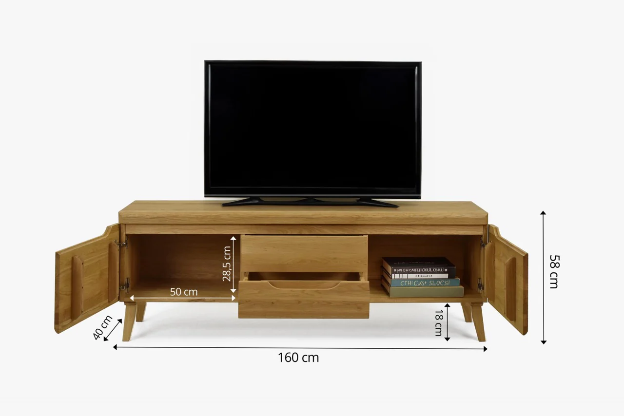 Meuble TV en bois massif de chêne Milan - NordicStory - Image 11