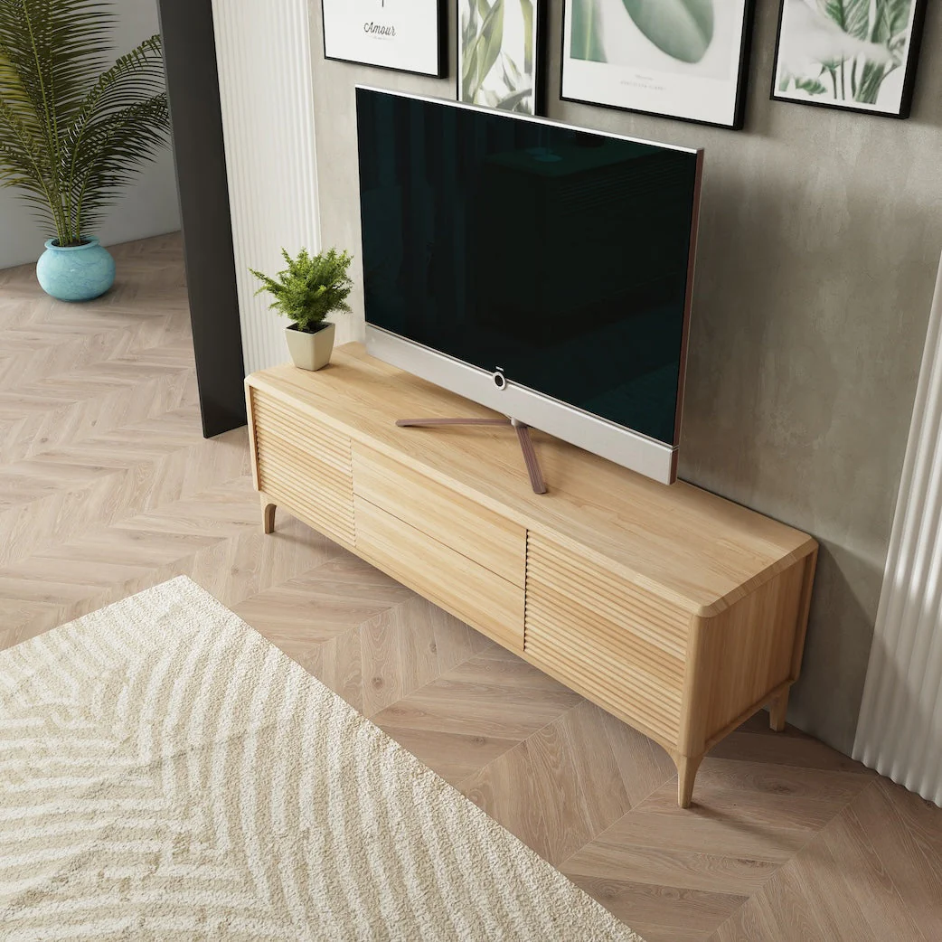 Meuble TV en bois massif de chêne Oxford - NordicStory