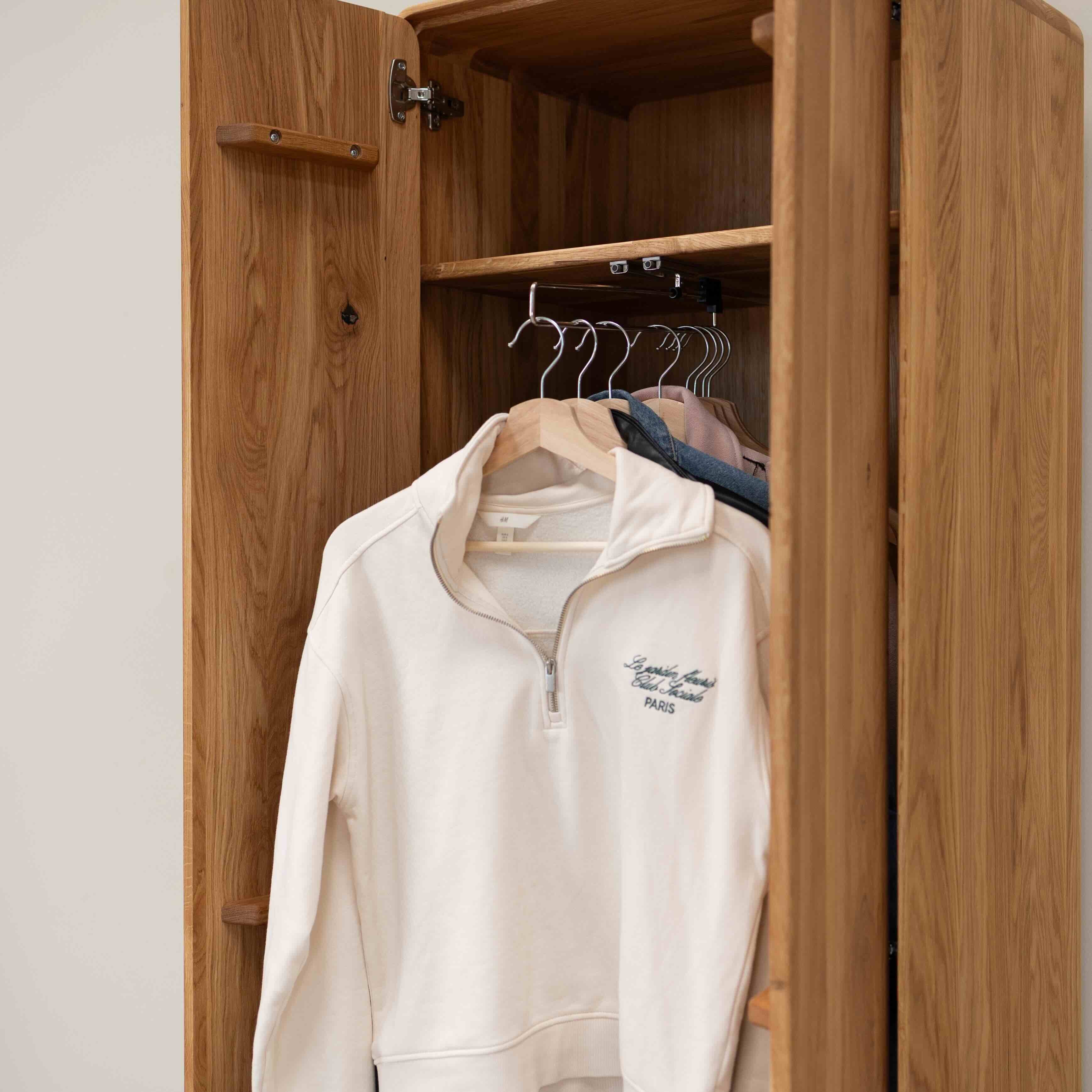 Armoire 2 portes en bois massif de chêne Genève - NordicStory - Image 14