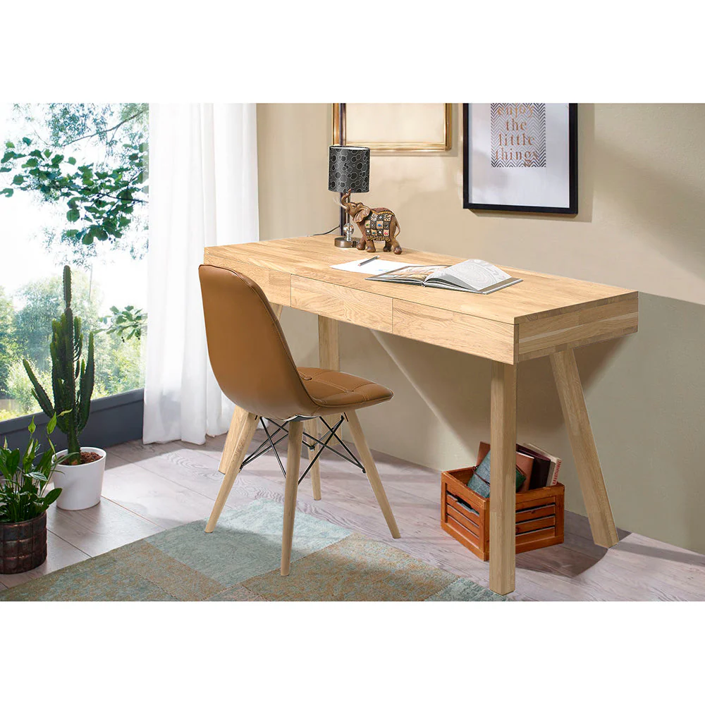 Bureau console en bois massif de chêne Einstein I - NordicStory - Image 14