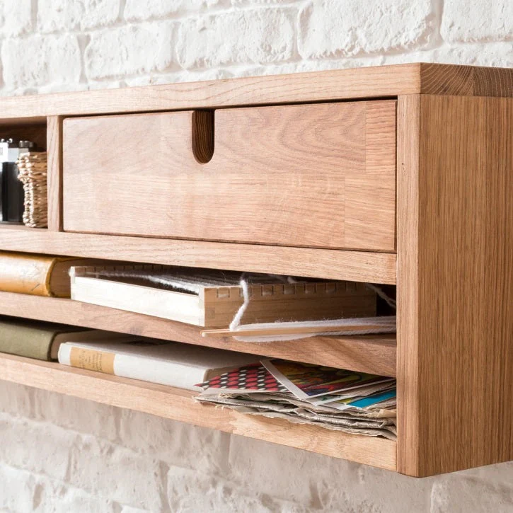 Bureau console en bois massif de chêne Einstein II - NordicStory - Image 12