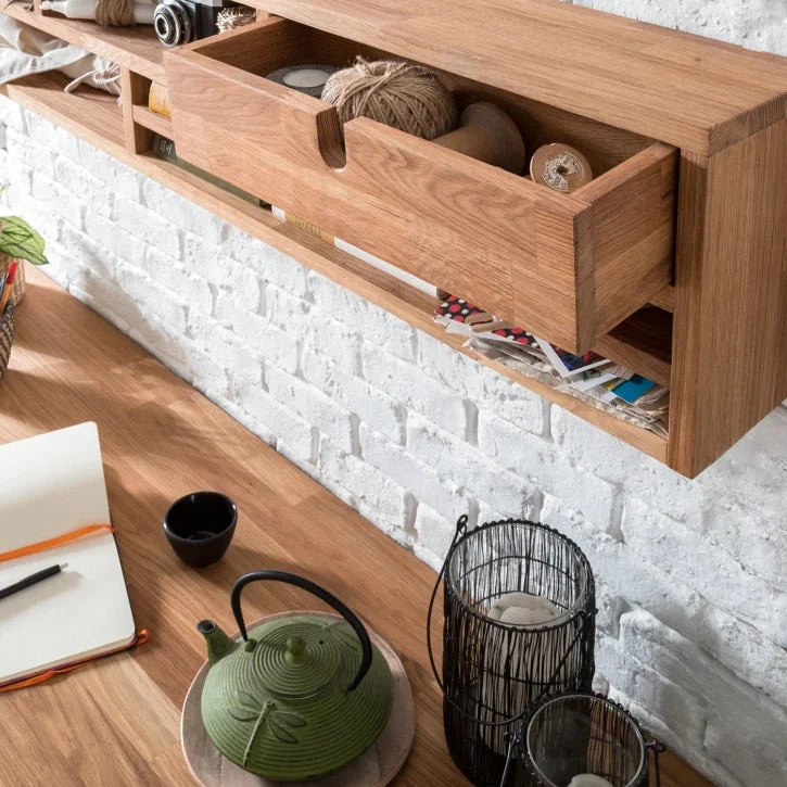 Bureau console en bois massif de chêne Einstein II - NordicStory - Image 14
