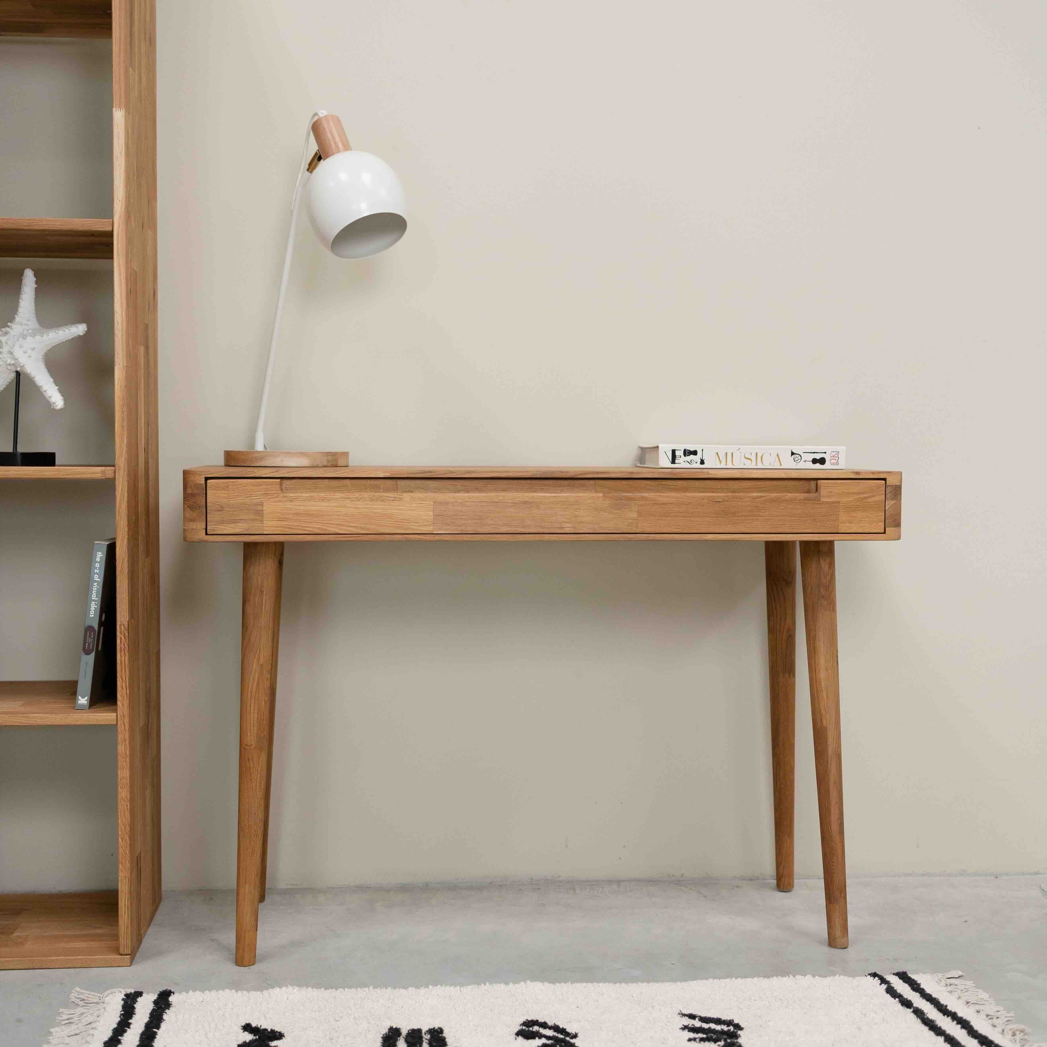 Bureau console en bois massif de chêne Escandi - NordicStory - Image 6