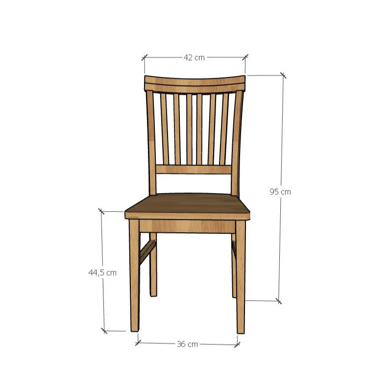 Chaise de salle à manger en bois massif de chêne Provence – Lot de 2 ou 4 chaises - NordicStory - Image 12
