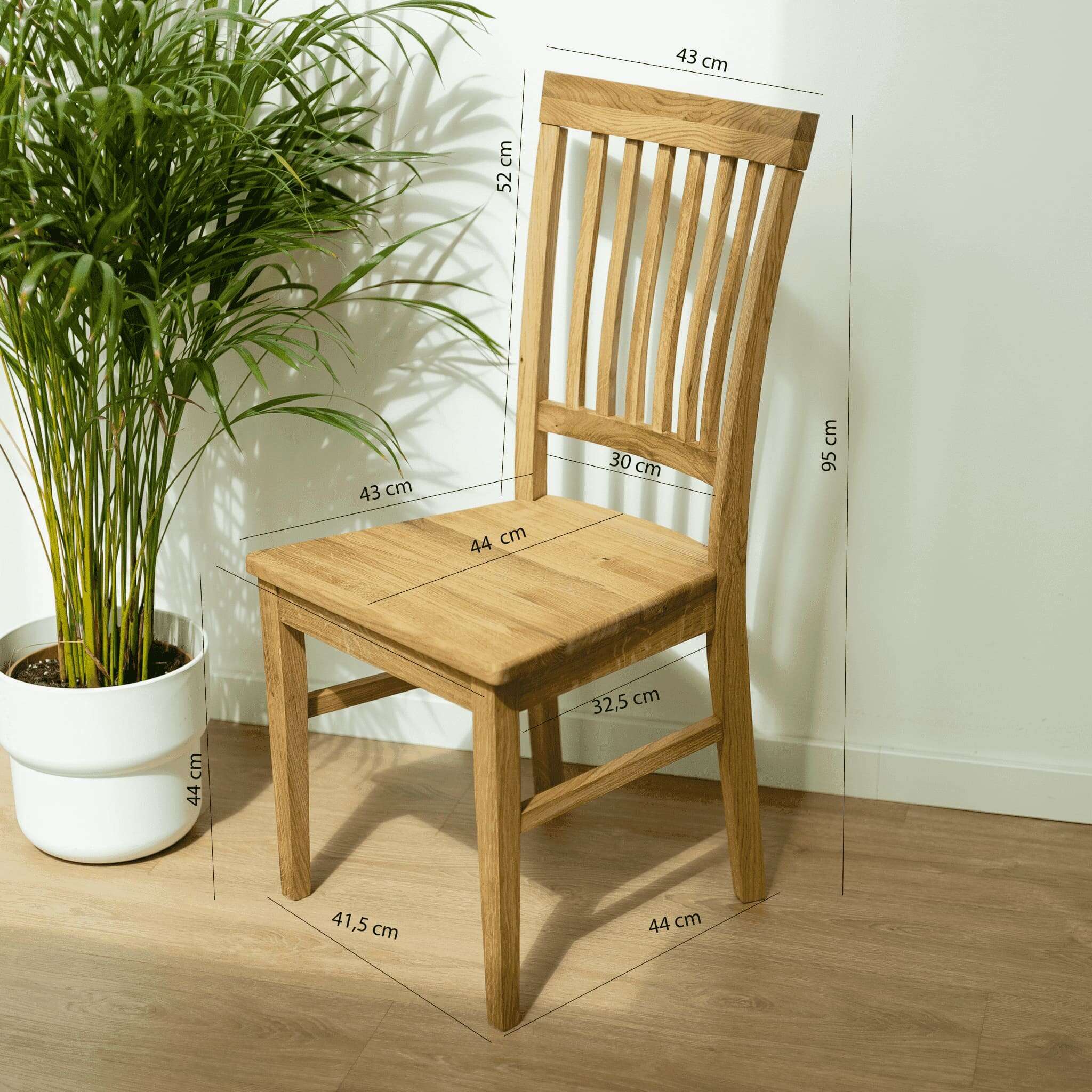 Chaise de salle à manger en bois massif de chêne Provence – Lot de 2 ou 4 chaises - NordicStory - Image 9