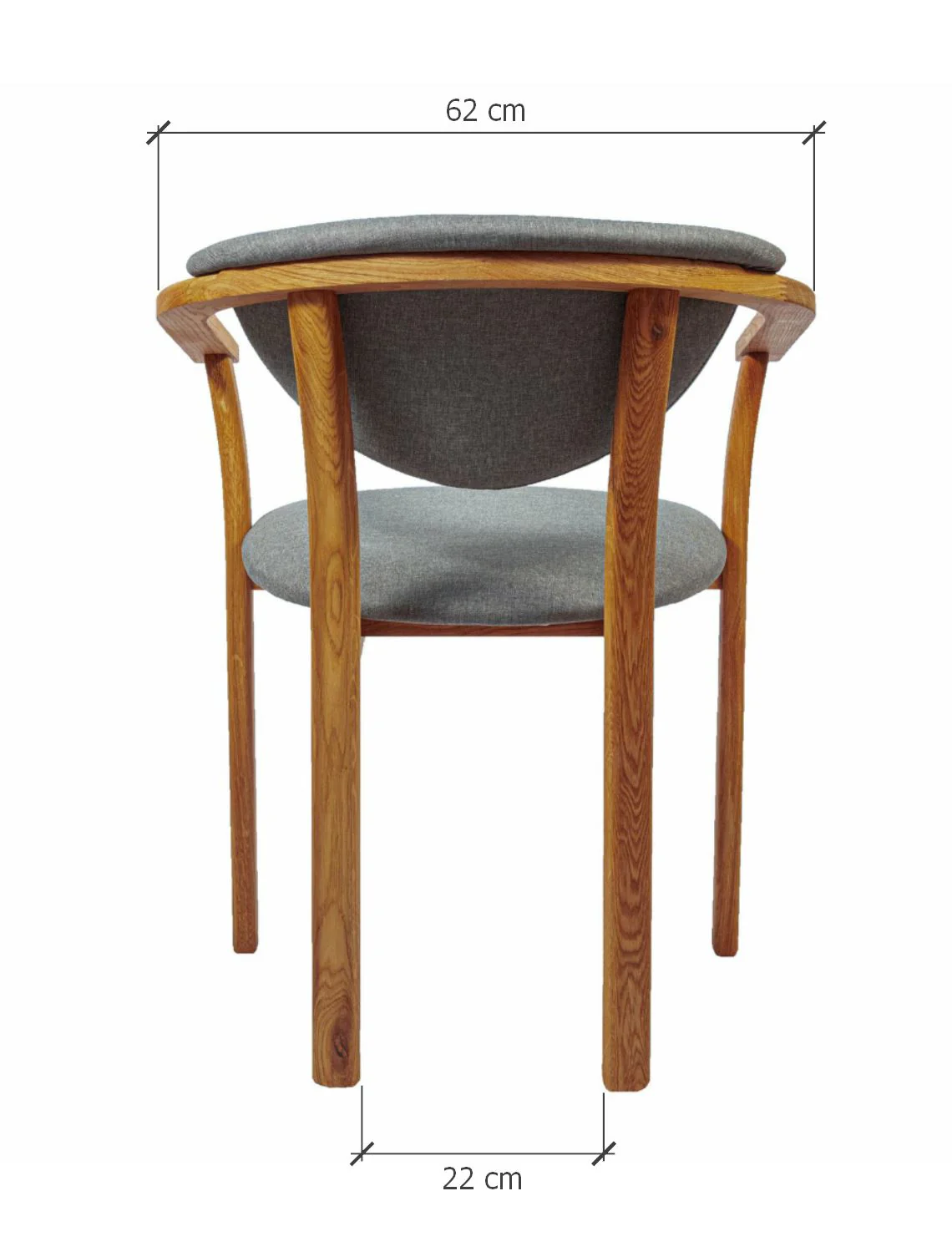 Chaise de salle à manger en bois massif de chêne Alexis, revêtement en tissu Gris Nordique – Lot de 2 ou 4 chaises - NordicStory - Image 10