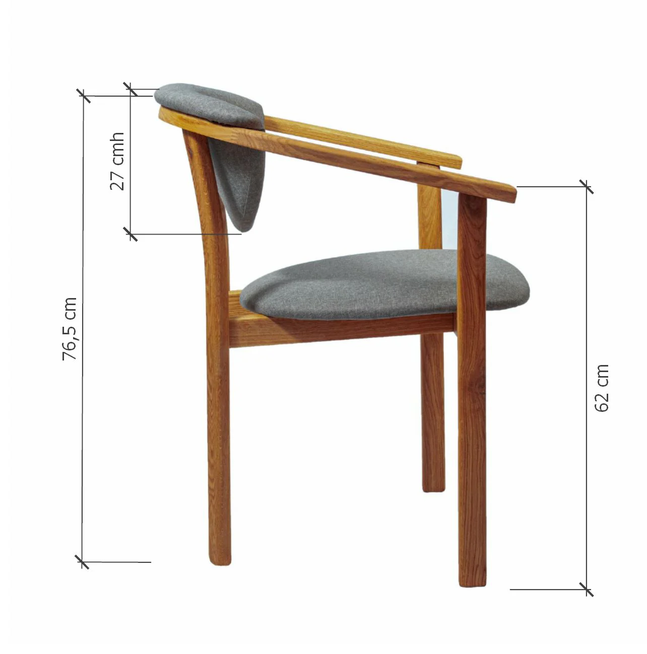 Chaise de salle à manger en bois massif de chêne Alexis, revêtement en tissu Gris Nordique – Lot de 2 ou 4 chaises - NordicStory - Image 12