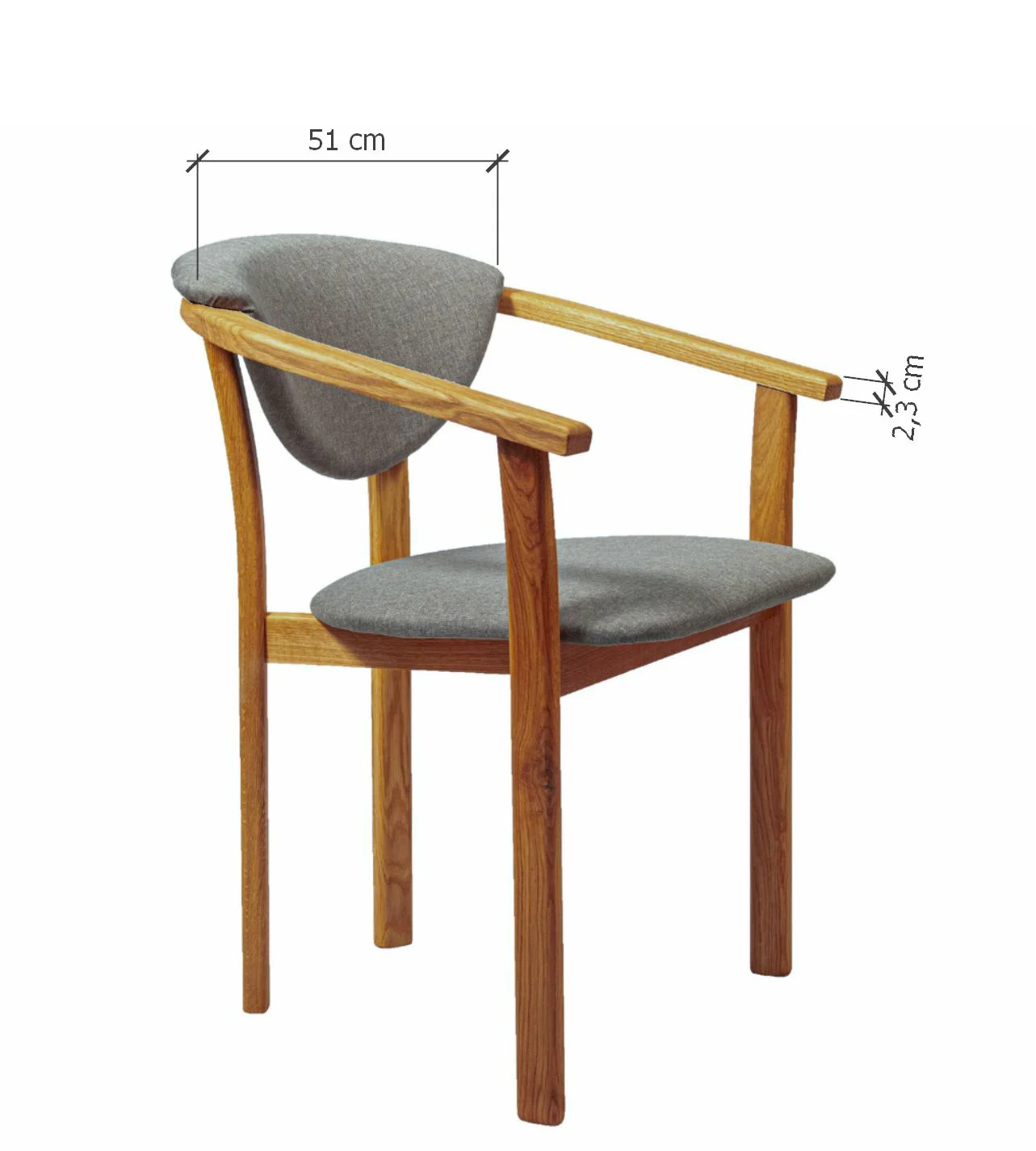 Chaise de salle à manger en bois massif de chêne Alexis, revêtement en tissu Gris Nordique – Lot de 2 ou 4 chaises - NordicStory - Image 13