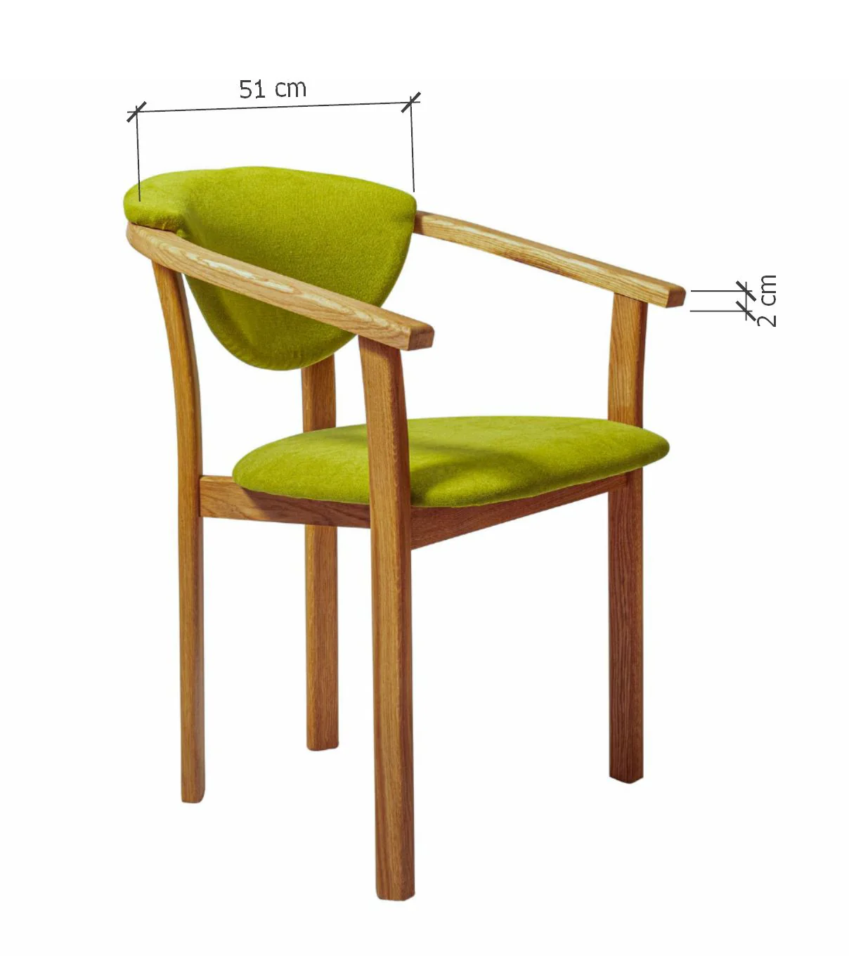 Chaise de salle à manger en bois massif de chêne Alexis, revêtement en tissu Vert Pomme – Lot de 2 ou 4 chaises - NordicStory - Image 10
