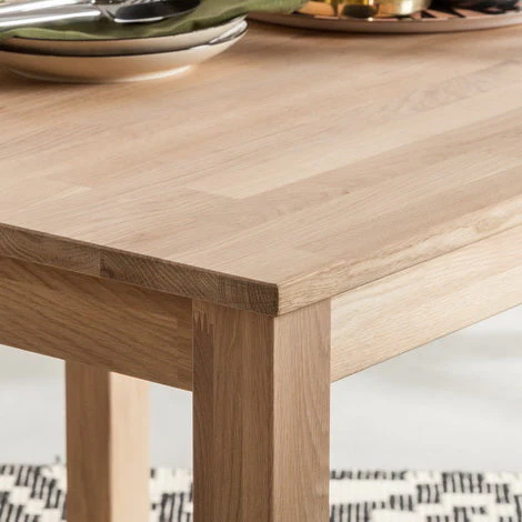 Table à manger en bois massif de chêne Lemsiwood - NordicStory - Image 5