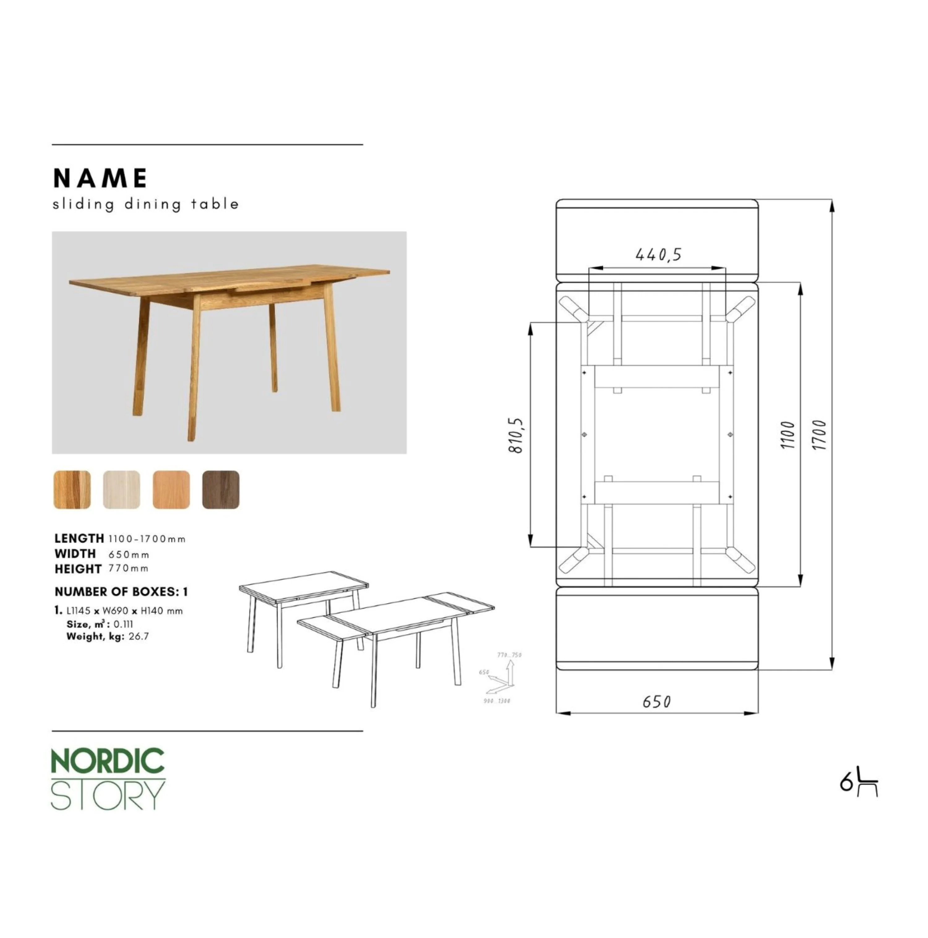 Table à manger extensible en chêne massif Mini 1 - NordicStory - Image 22