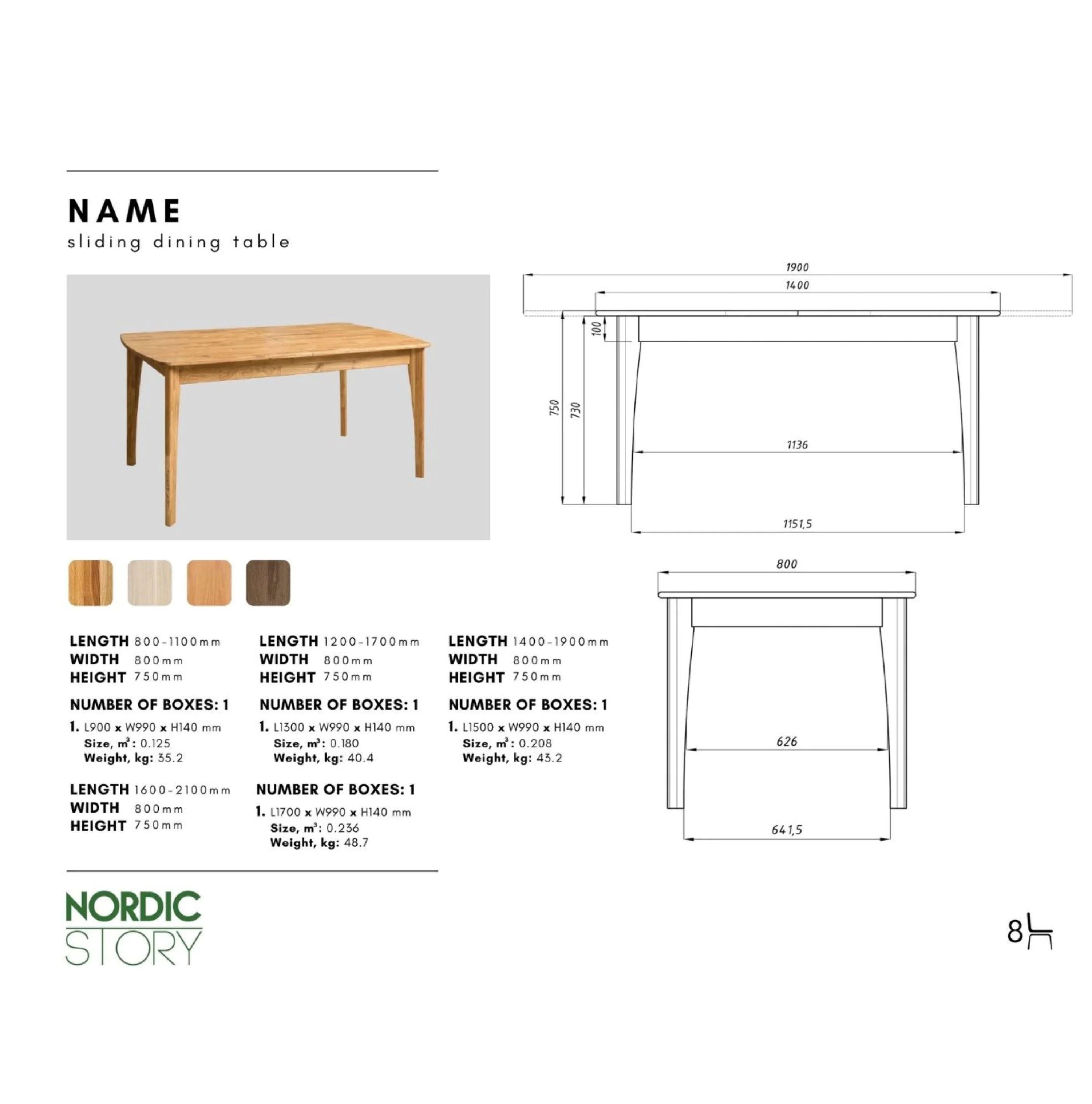 Table à manger extensible en bois massif de chêne Monty - NordicStory - Image 20