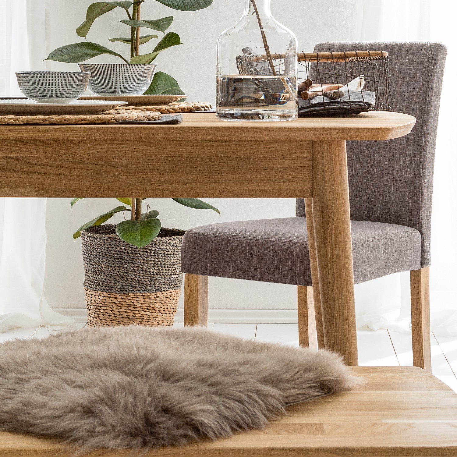 Table à manger rectangulaire extensible en chêne massif Escandi - NordicStory - Image 11