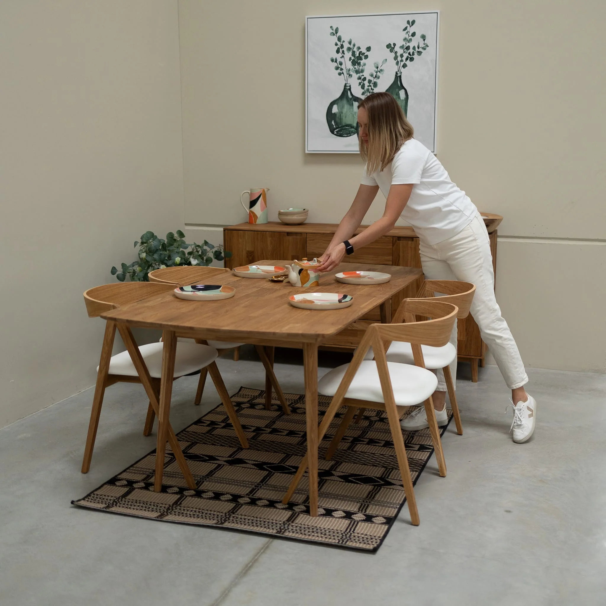 Table à manger rectangulaire extensible en chêne massif Escandi - NordicStory - Image 5