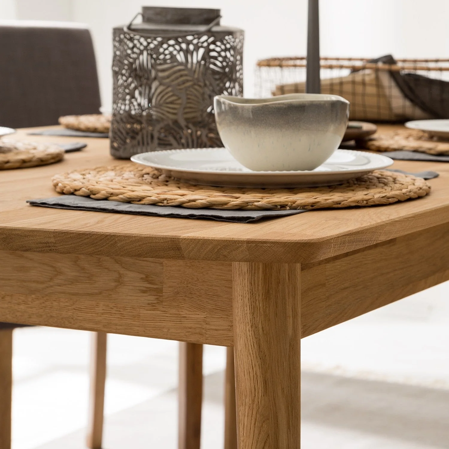 Table à manger rectangulaire extensible en chêne massif Escandi - NordicStory - Image 9