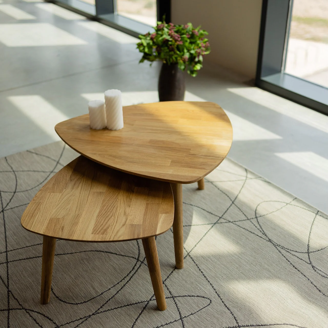 Table basse gigogne en bois massif de chêne Escandi 2 - NordicStory - Image 3