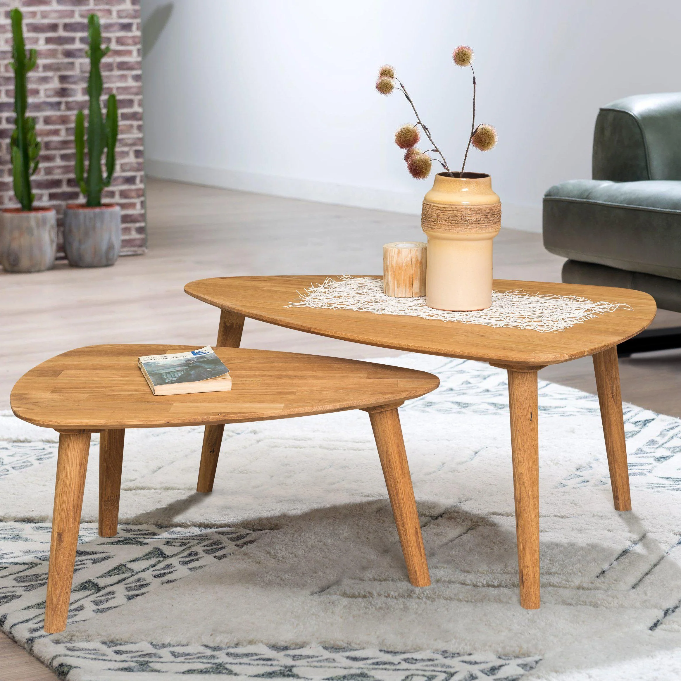 Table basse gigogne en bois massif de chêne Escandi 2 - NordicStory - Image 7