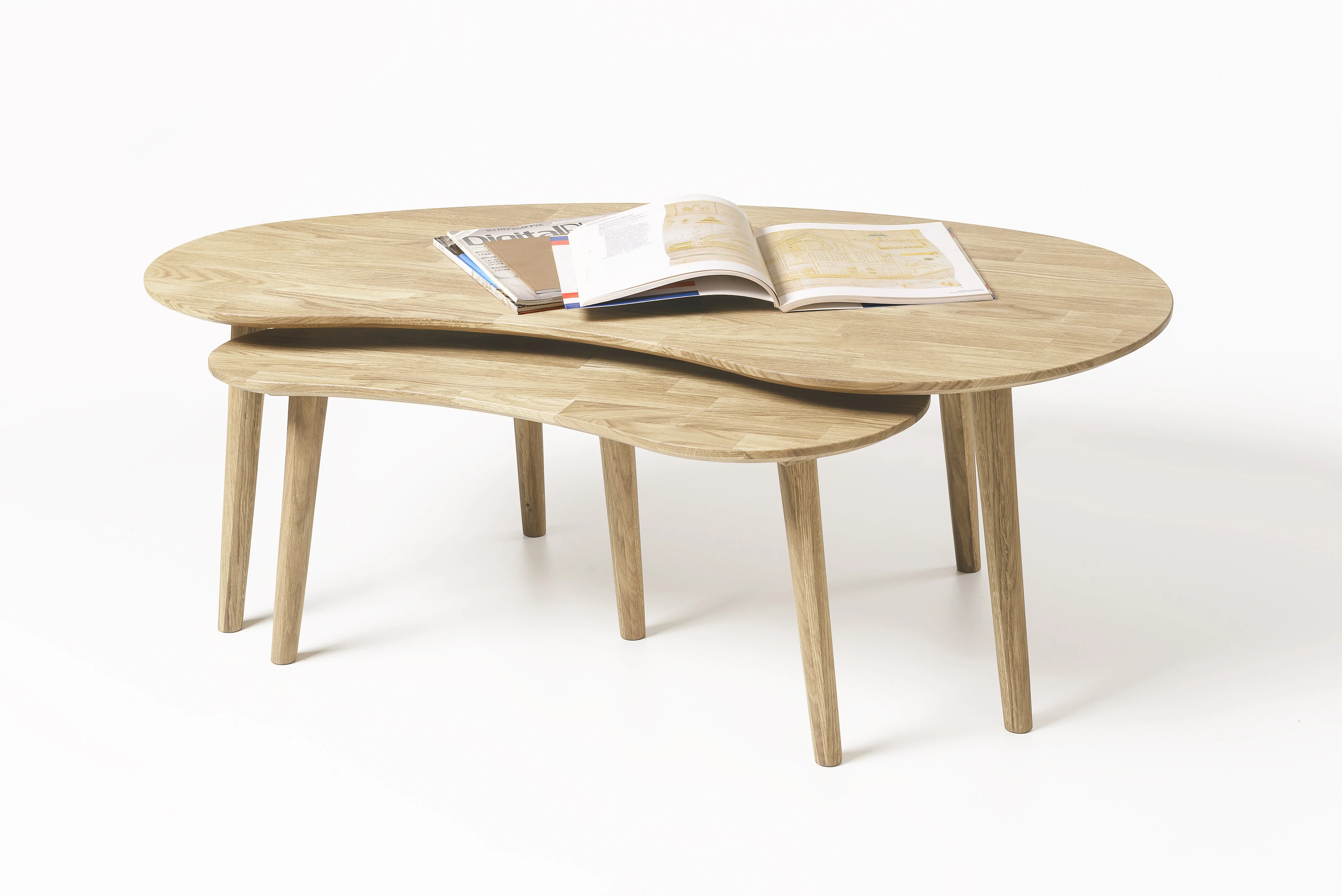 Table basse gigogne en bois massif de chêne Escandi - NordicStory - Image 7