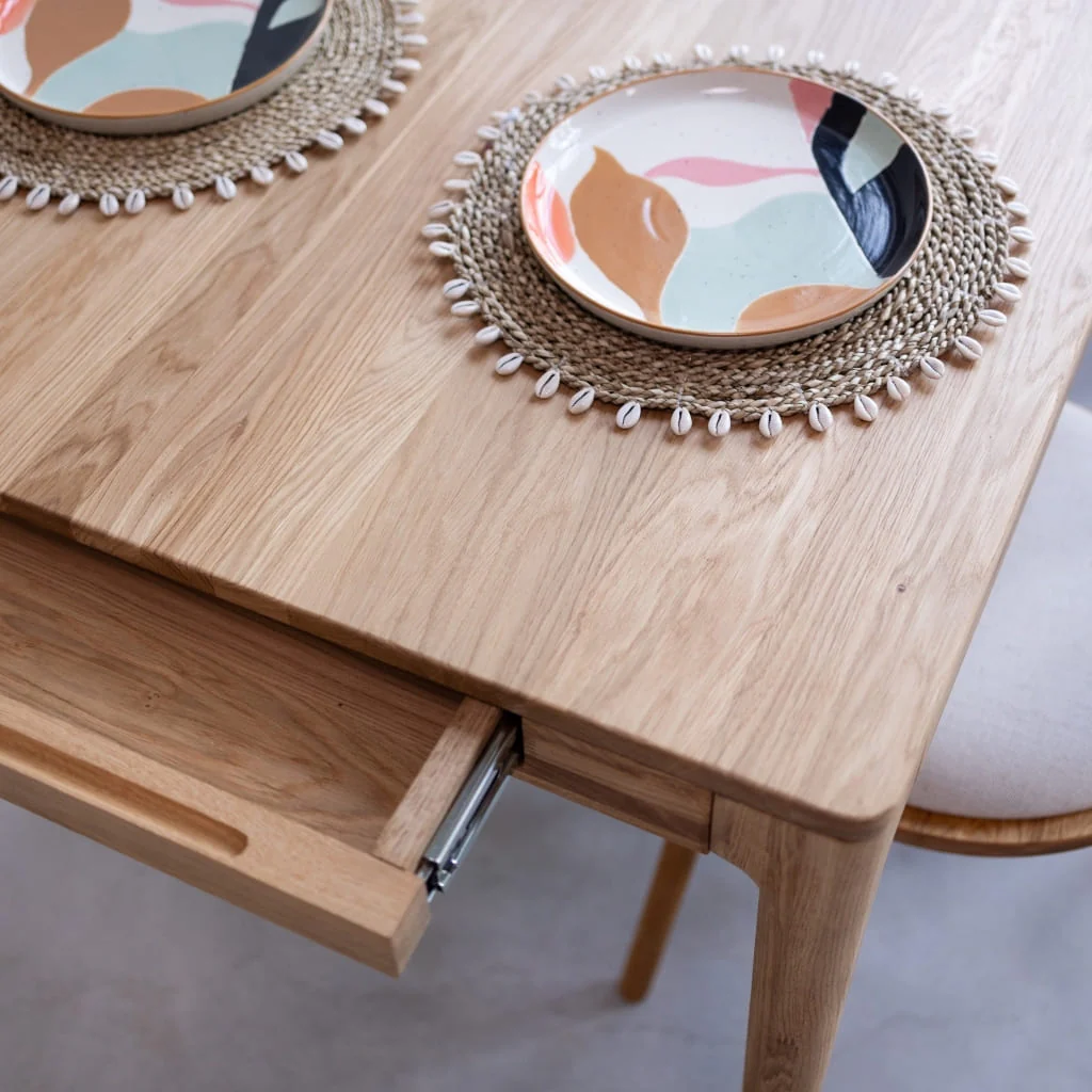 Table à manger extensible en bois massif de chêne Bergamo - NordicStory - Image 3
