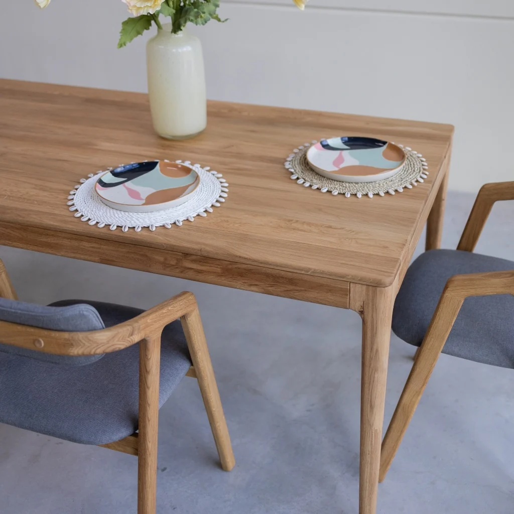 Table à manger extensible en bois massif de chêne Bergamo - NordicStory - Image 7