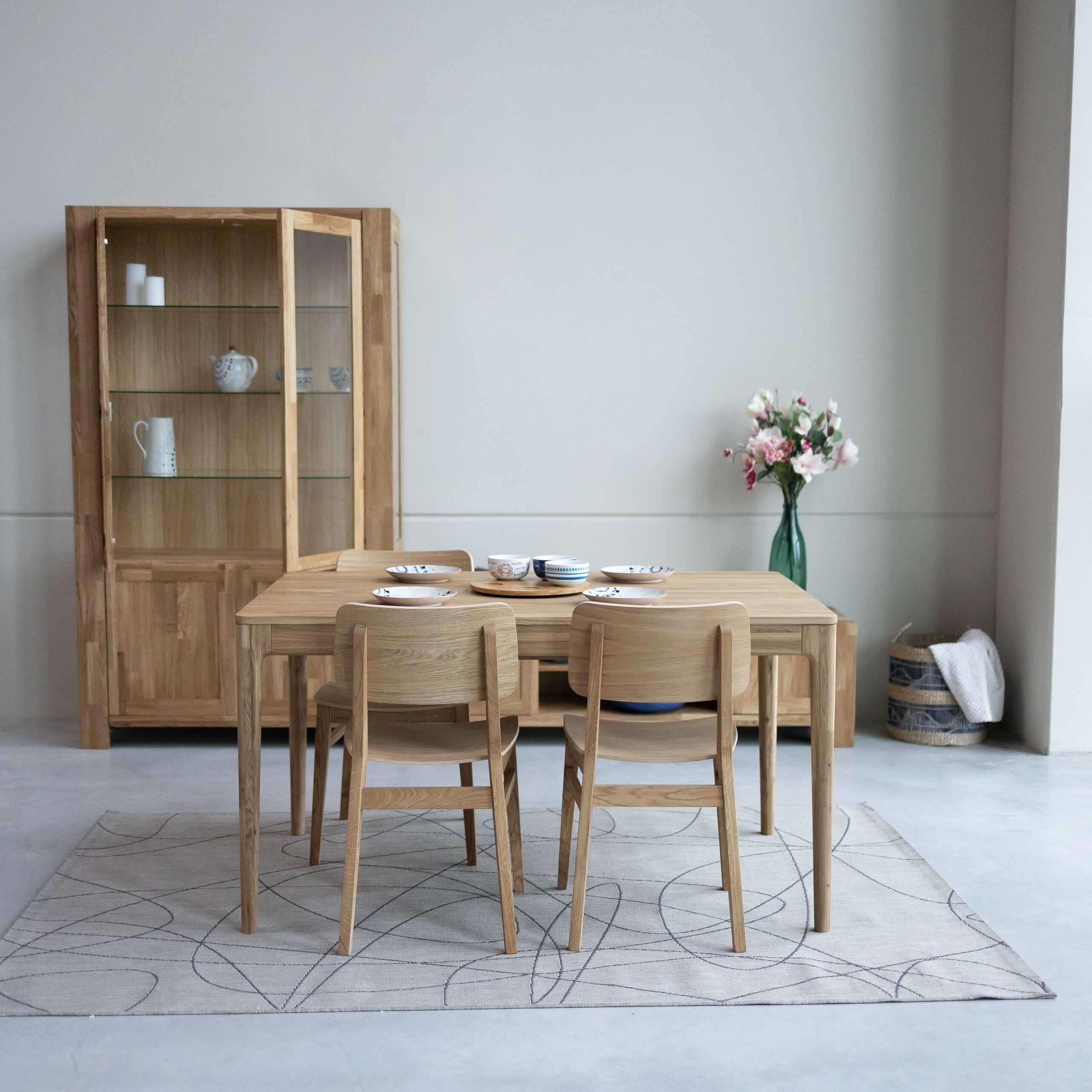 Table à manger extensible en bois massif de chêne Bergamo - NordicStory - Image 9