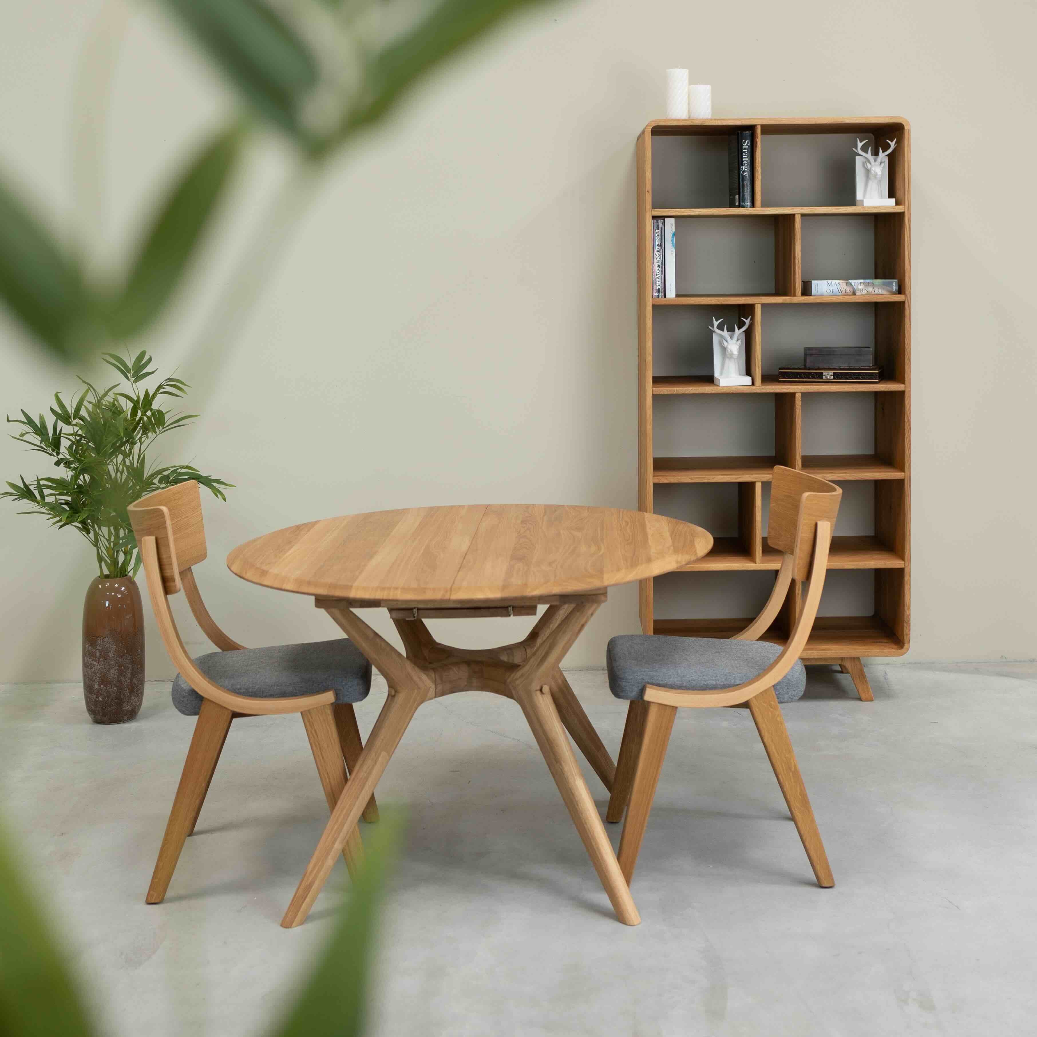 Table à manger ronde extensible en bois massif de chêne Carmen - NordicStory - Image 13