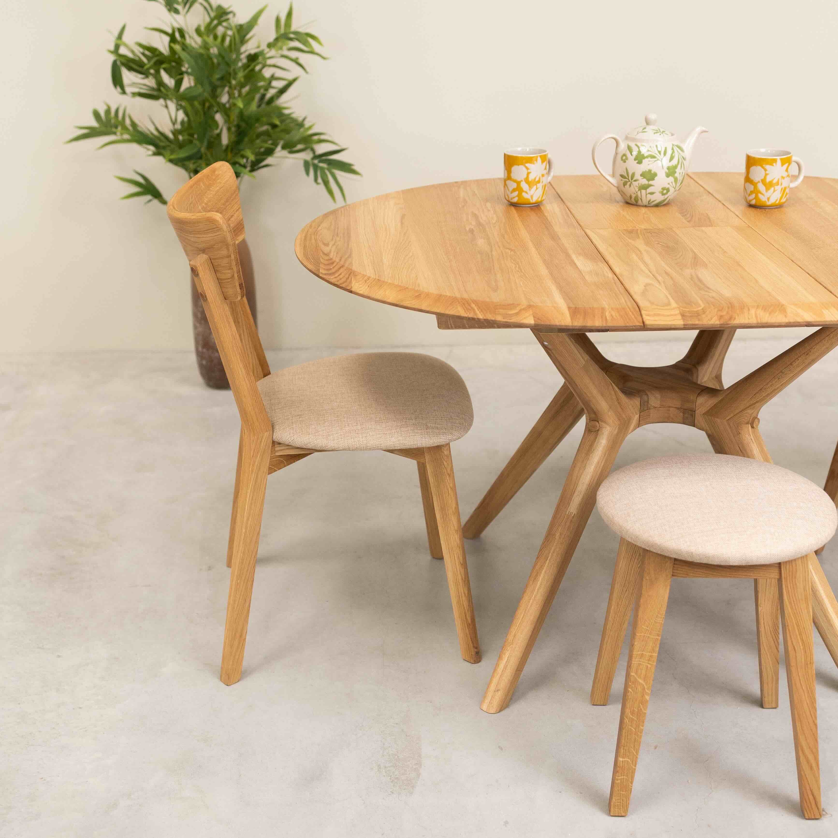 Table à manger ronde extensible en bois massif de chêne Carmen - NordicStory - Image 9