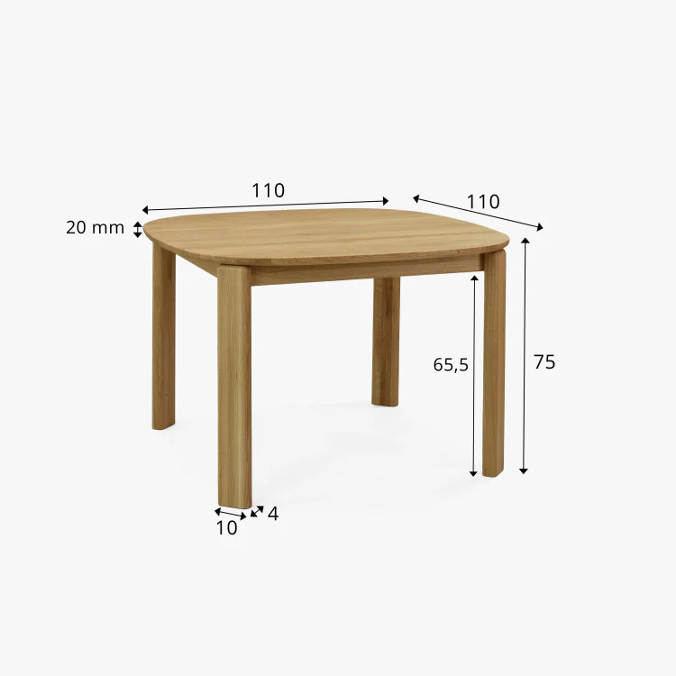 Table à manger ronde extensible en bois massif de chêne Victoria - VESKOR - Image 15
