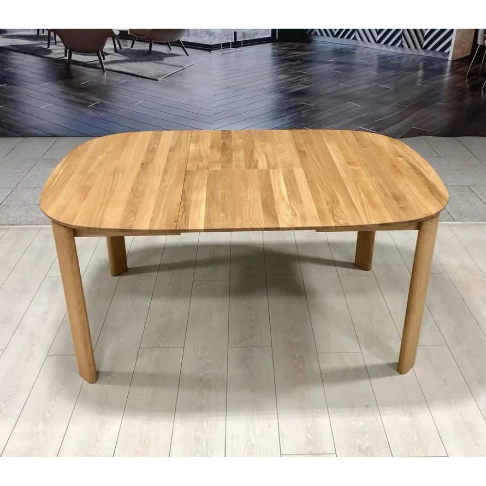 Table à manger ronde extensible en bois massif de chêne Victoria - VESKOR - Image 5