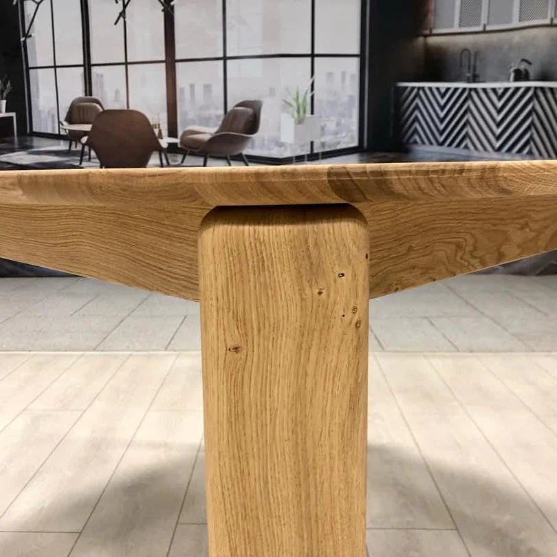 Table à manger ronde extensible en bois massif de chêne Victoria - VESKOR - Image 7