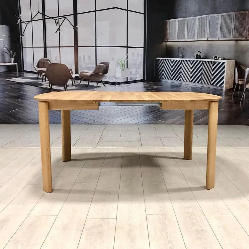 Table à manger ronde extensible en bois massif de chêne Victoria - VESKOR - Image 8