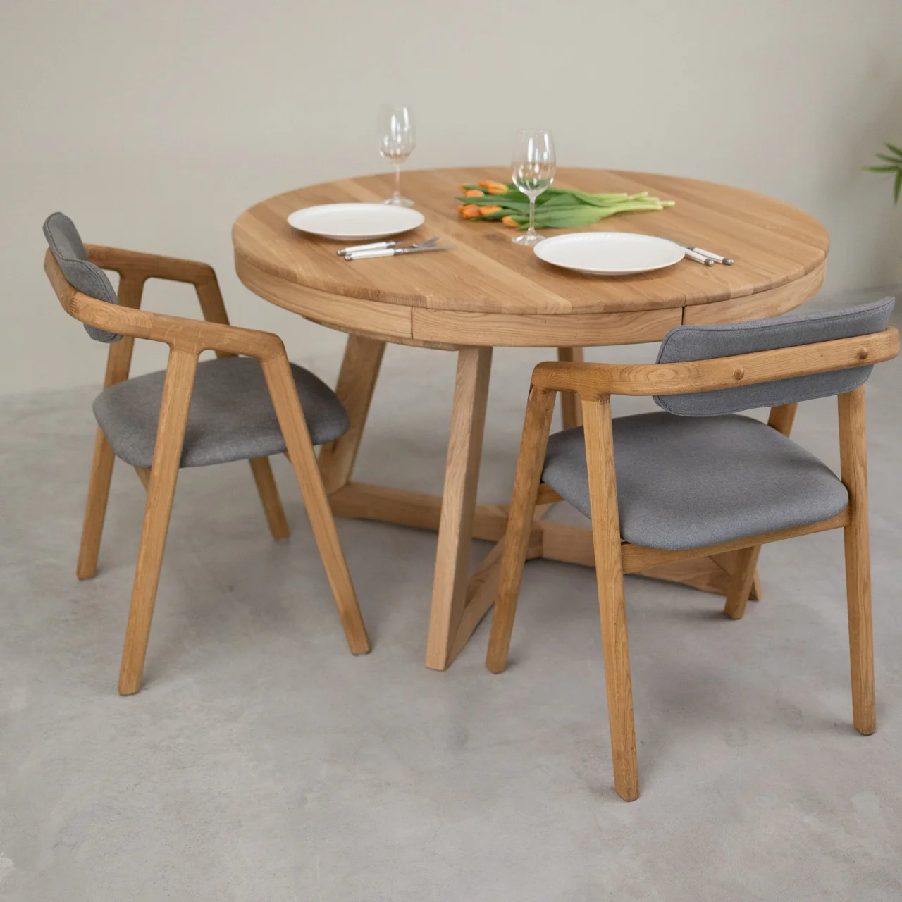 Table à manger ronde extensible en chêne massif Valence - NordicStory - Image 17