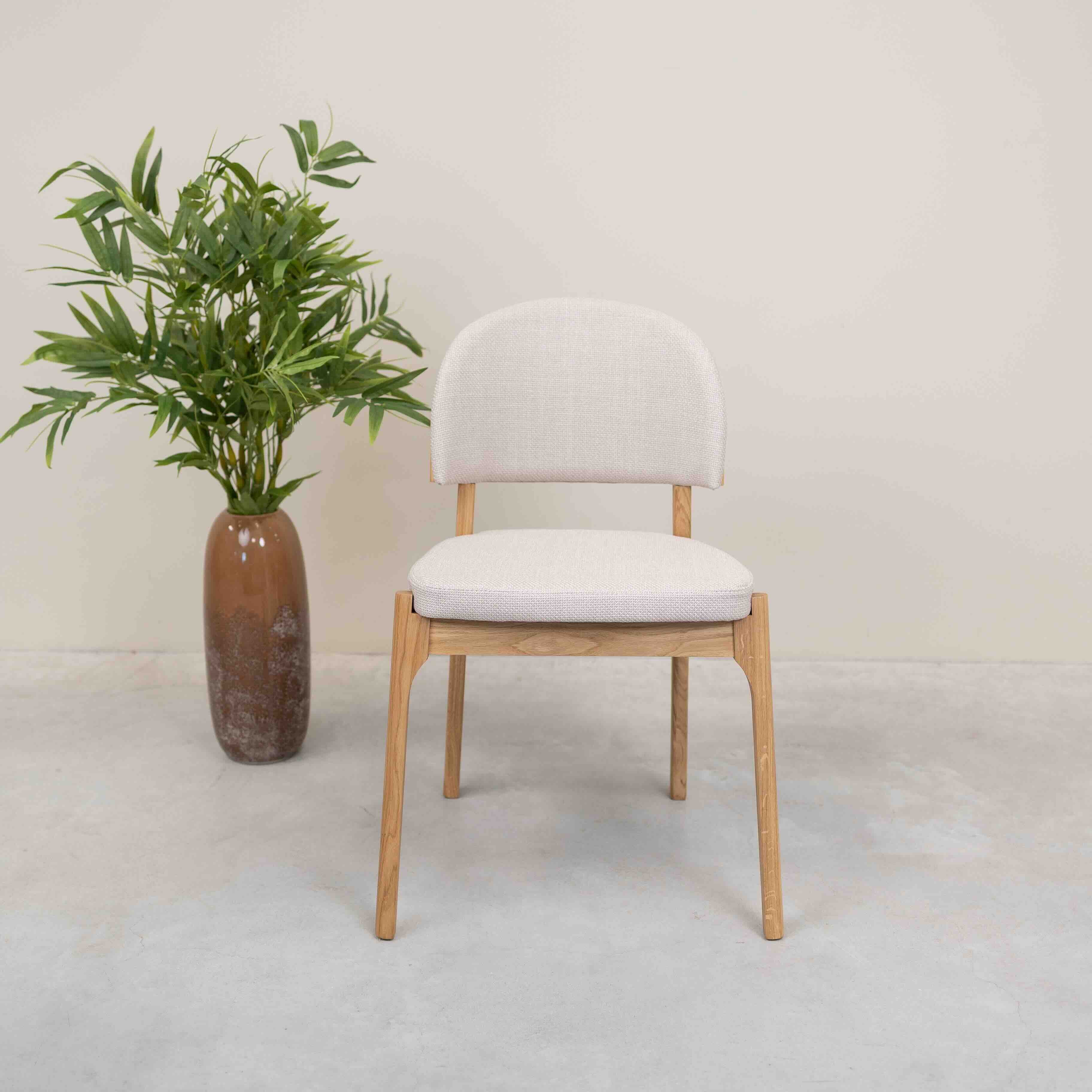 Chaise en bois massif de chêne Astrid, revêtement - Lot de 2 ou 4 chaises - VESKOR - Image 4