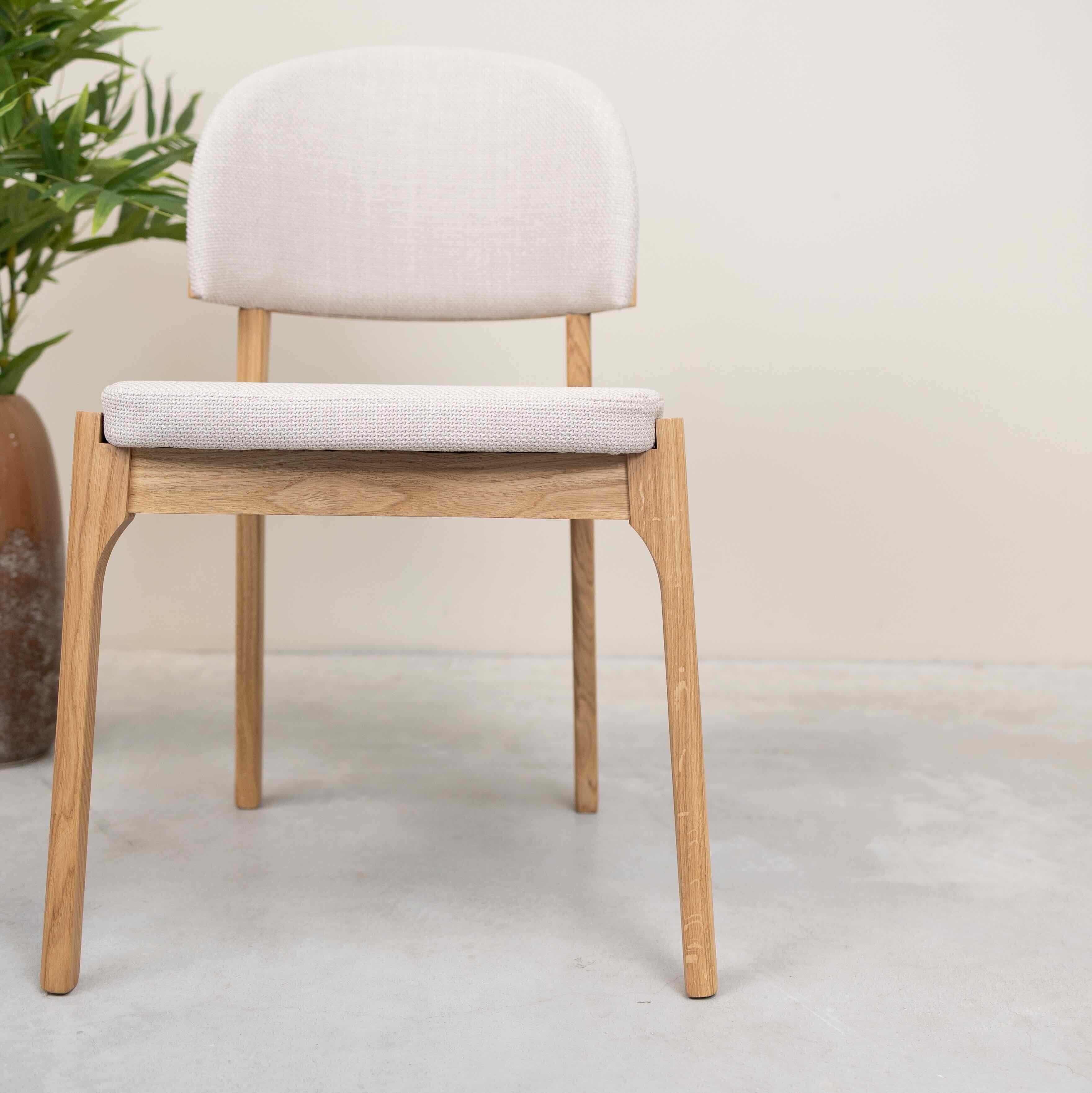 Chaise en bois massif de chêne Astrid, revêtement - Lot de 2 ou 4 chaises - VESKOR - Image 8