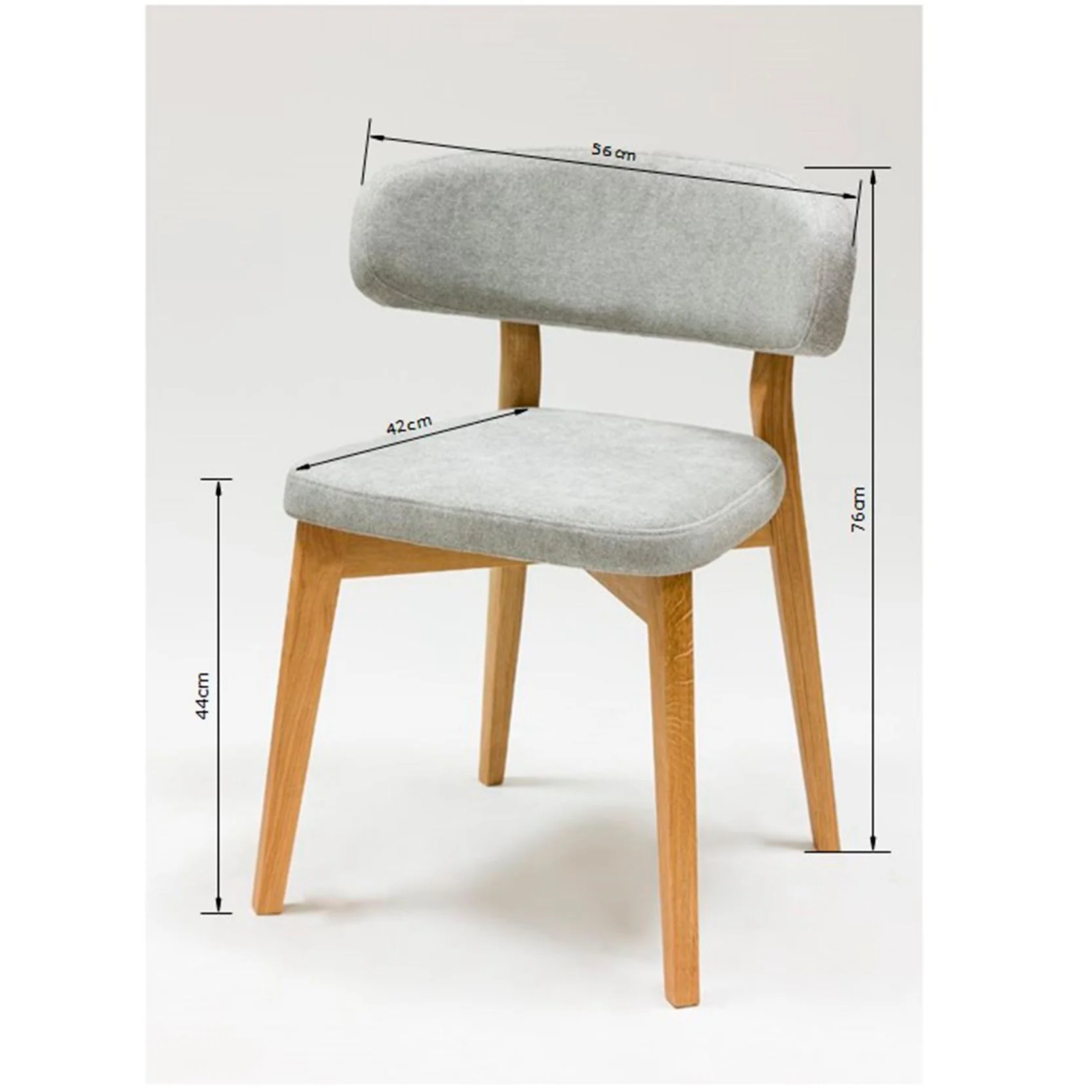 Chaise en bois massif de chêne Claus, revêtement Gris/Marron - Lot de 2 ou 4 chaises - VESKOR - Image 16