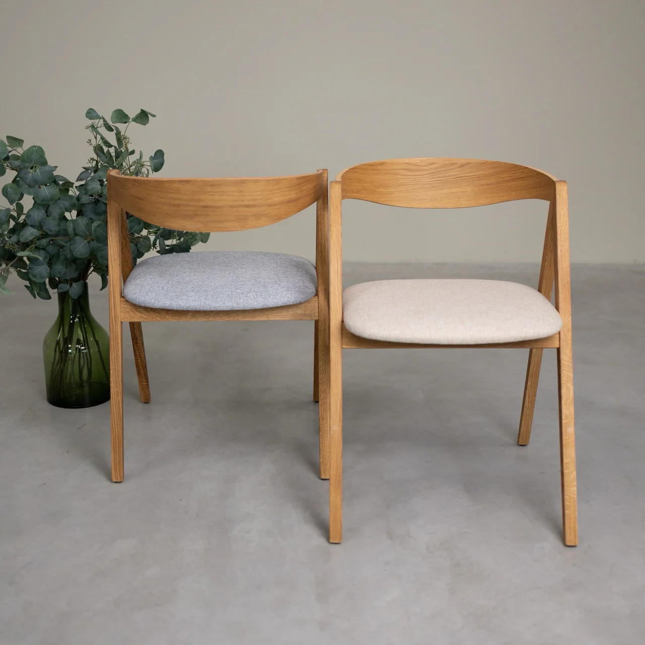 Chaise en bois massif de chêne naturel Oscar, revêtement - Lot de 2 ou de 4 chaises - VESKOR - Image 7