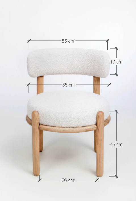 Chaise en bois massif de chêne Lova, revêtement Ecru - Lot de 2 chaises - VESKOR - Image 10