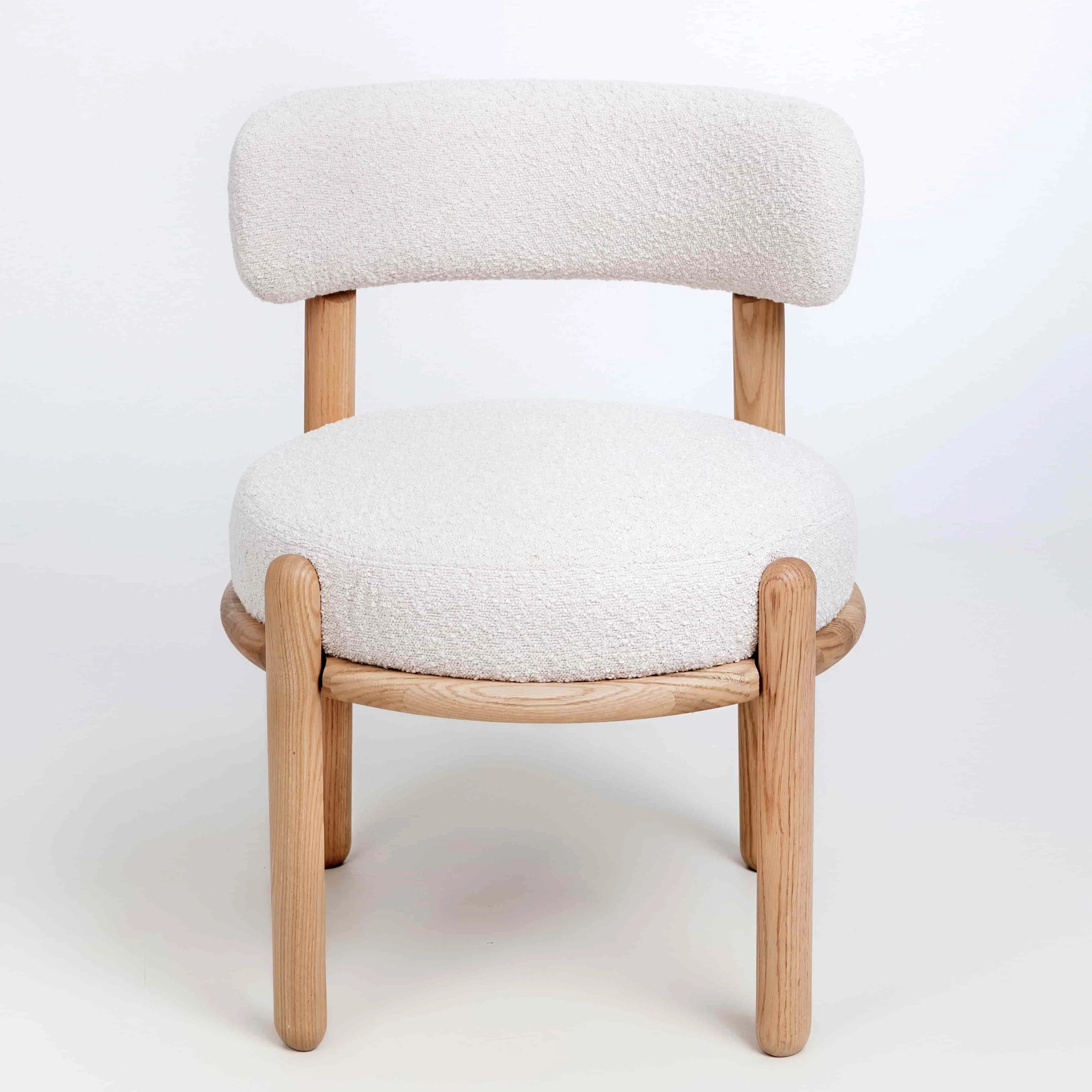 Chaise en bois massif de chêne Lova, revêtement Ecru - Lot de 2 chaises - VESKOR - Image 6