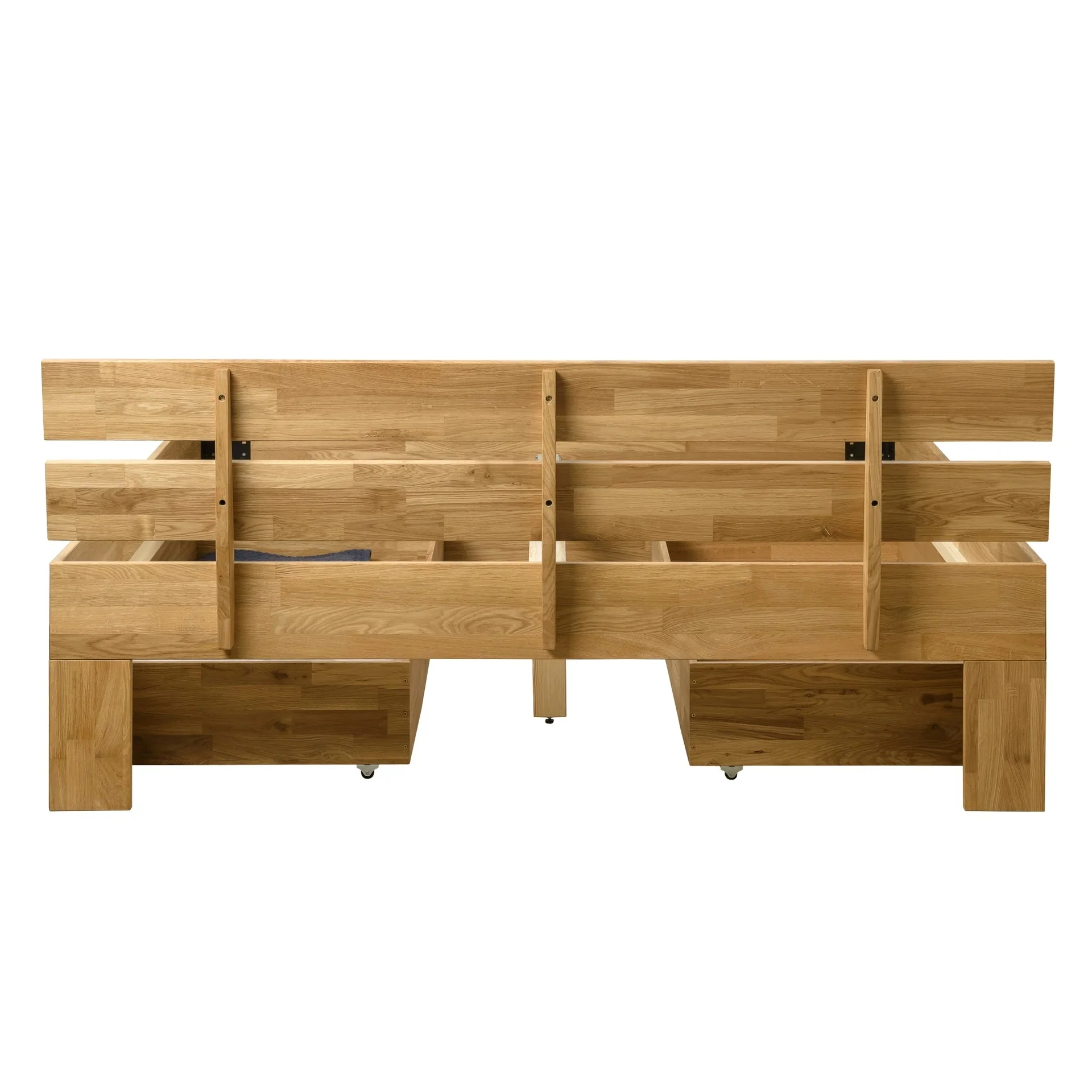 Lit en bois massif de chêne avec rangement Uppsala - VESKOR - Image 8