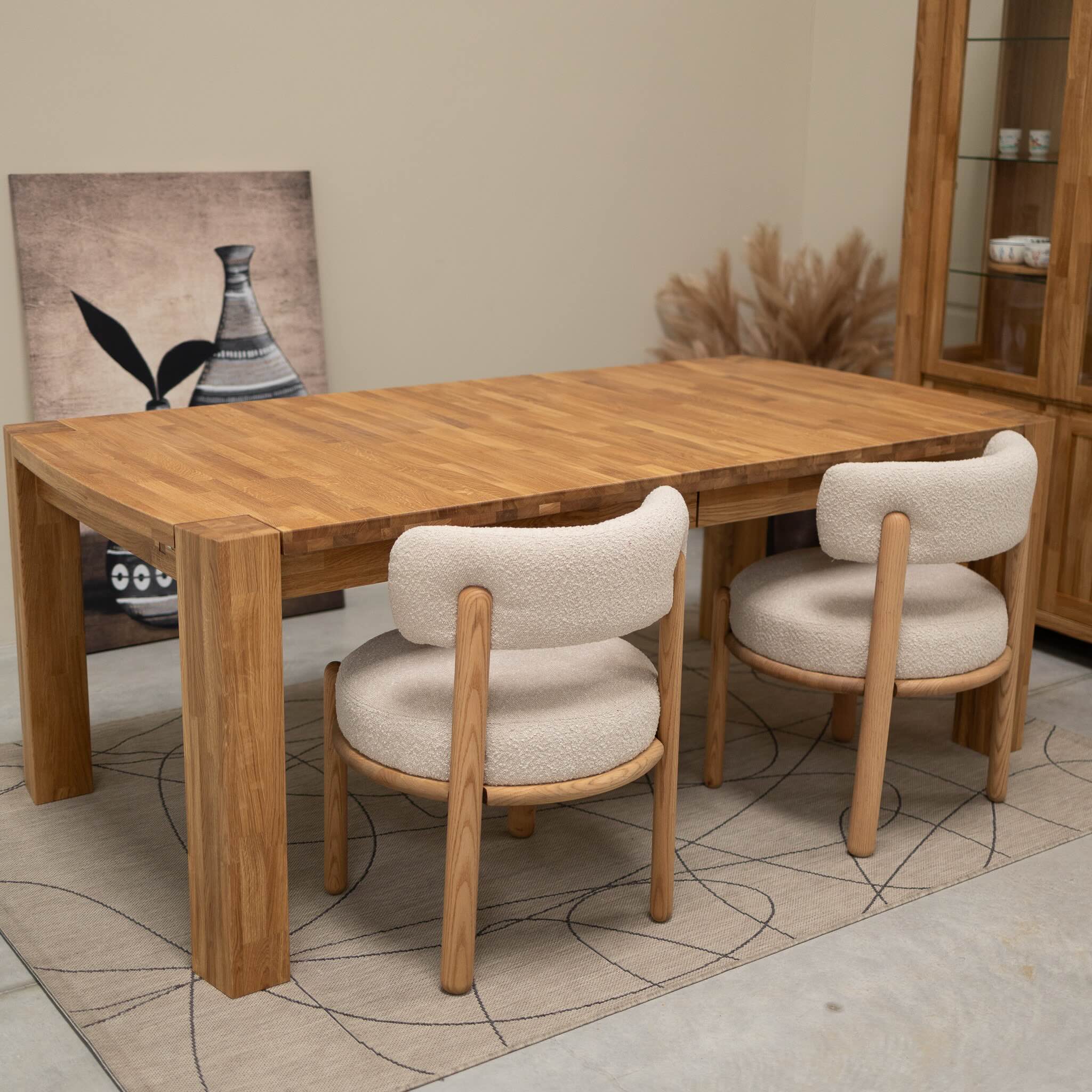 Table à manger extensible en bois massif de chêne Balder - VESKOR - Image 13