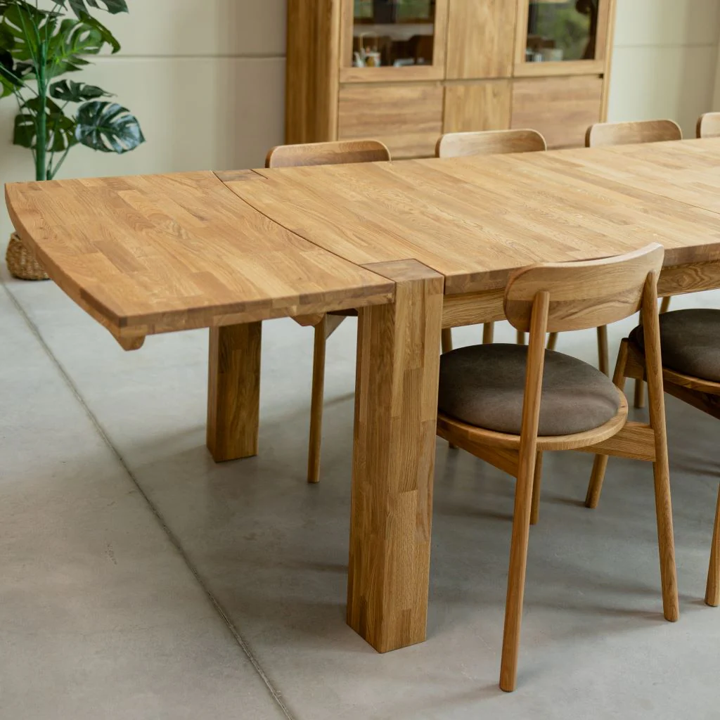 Table à manger extensible en bois massif de chêne Balder - VESKOR - Image 5