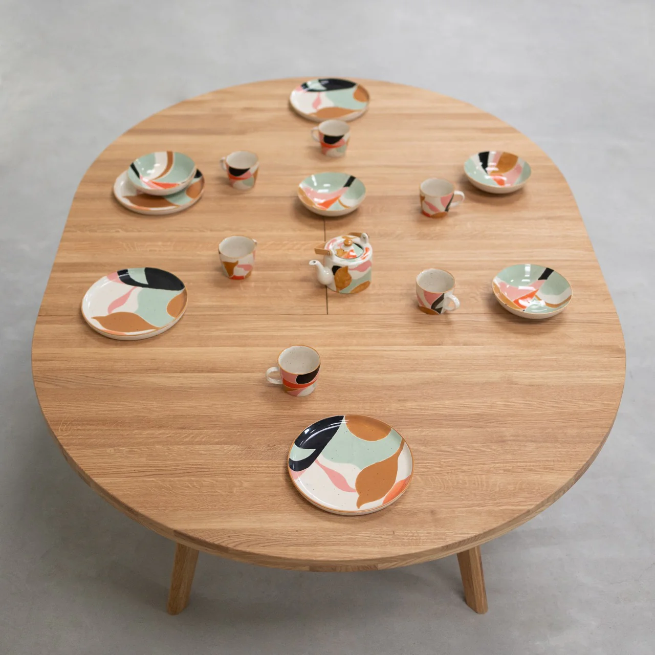 Table à manger ronde extensible en bois massif de chêne Léa - VESKOR - Image 17