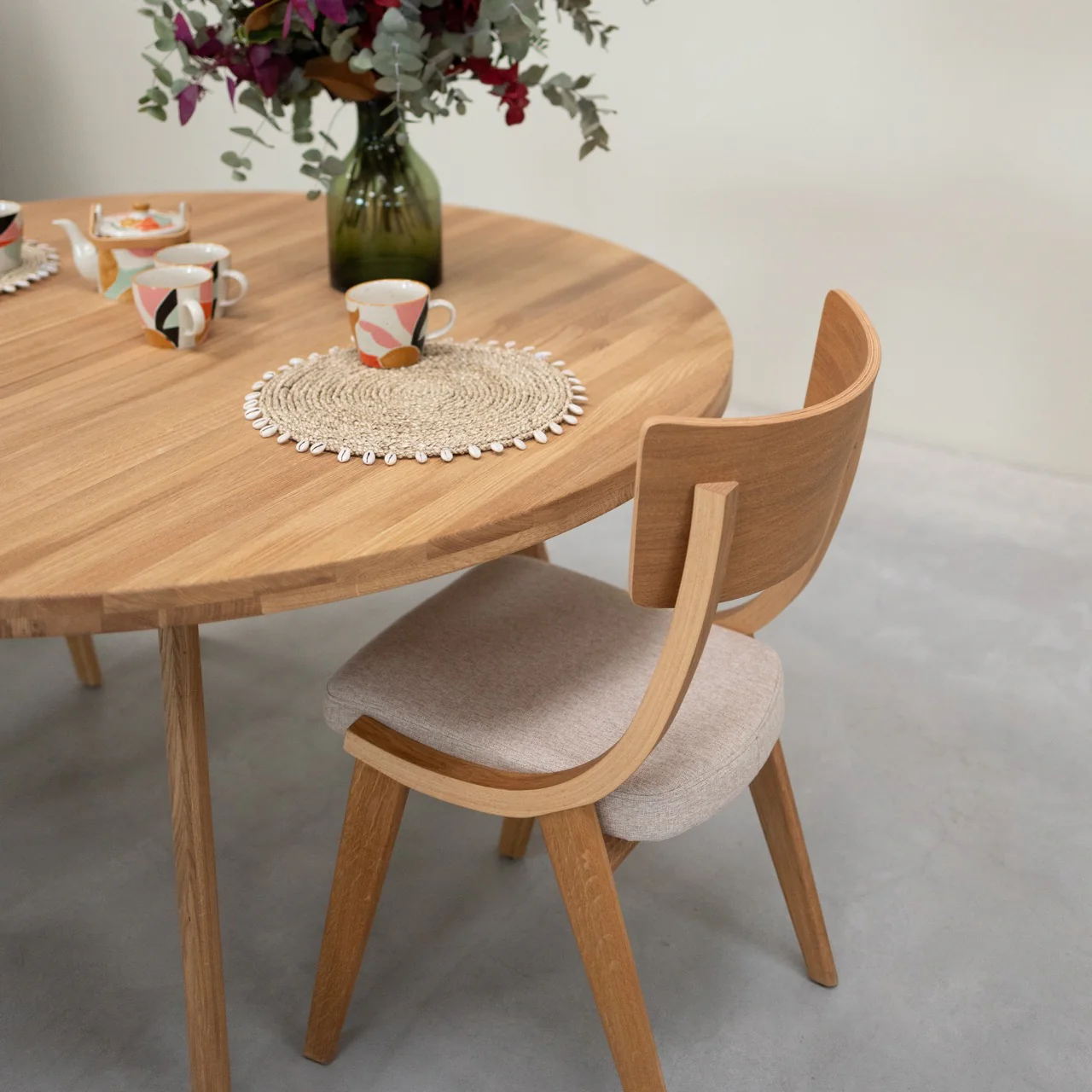 Table à manger ronde extensible en bois massif de chêne Léa - VESKOR - Image 24